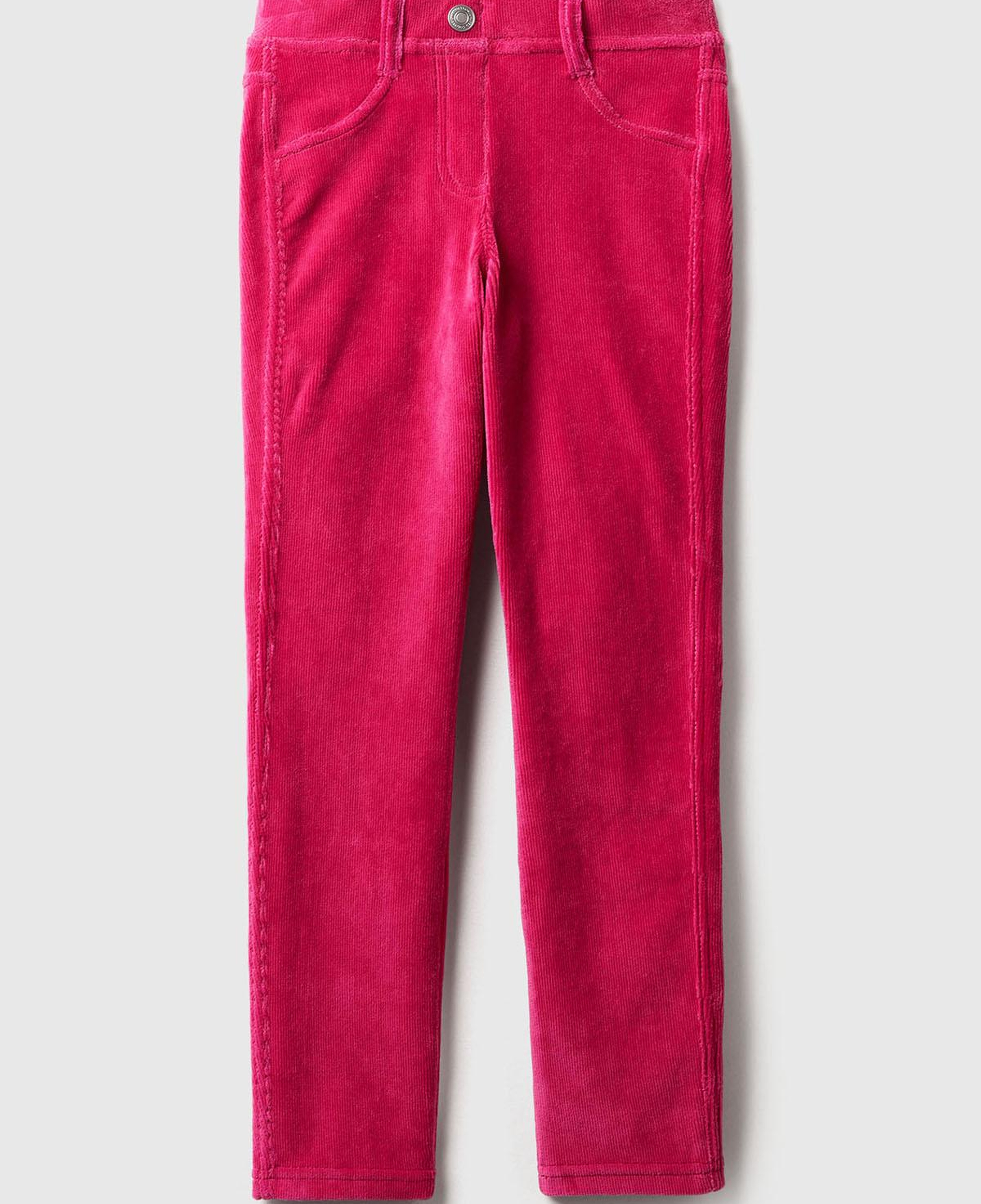 Kız Çocuk Pembe Kadife Jegging