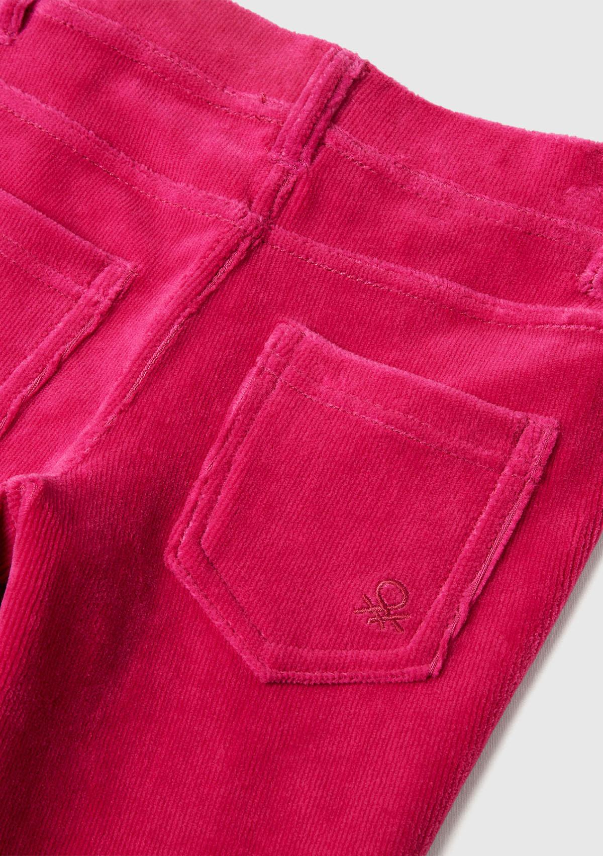 Kız Çocuk Pembe Kadife Jegging