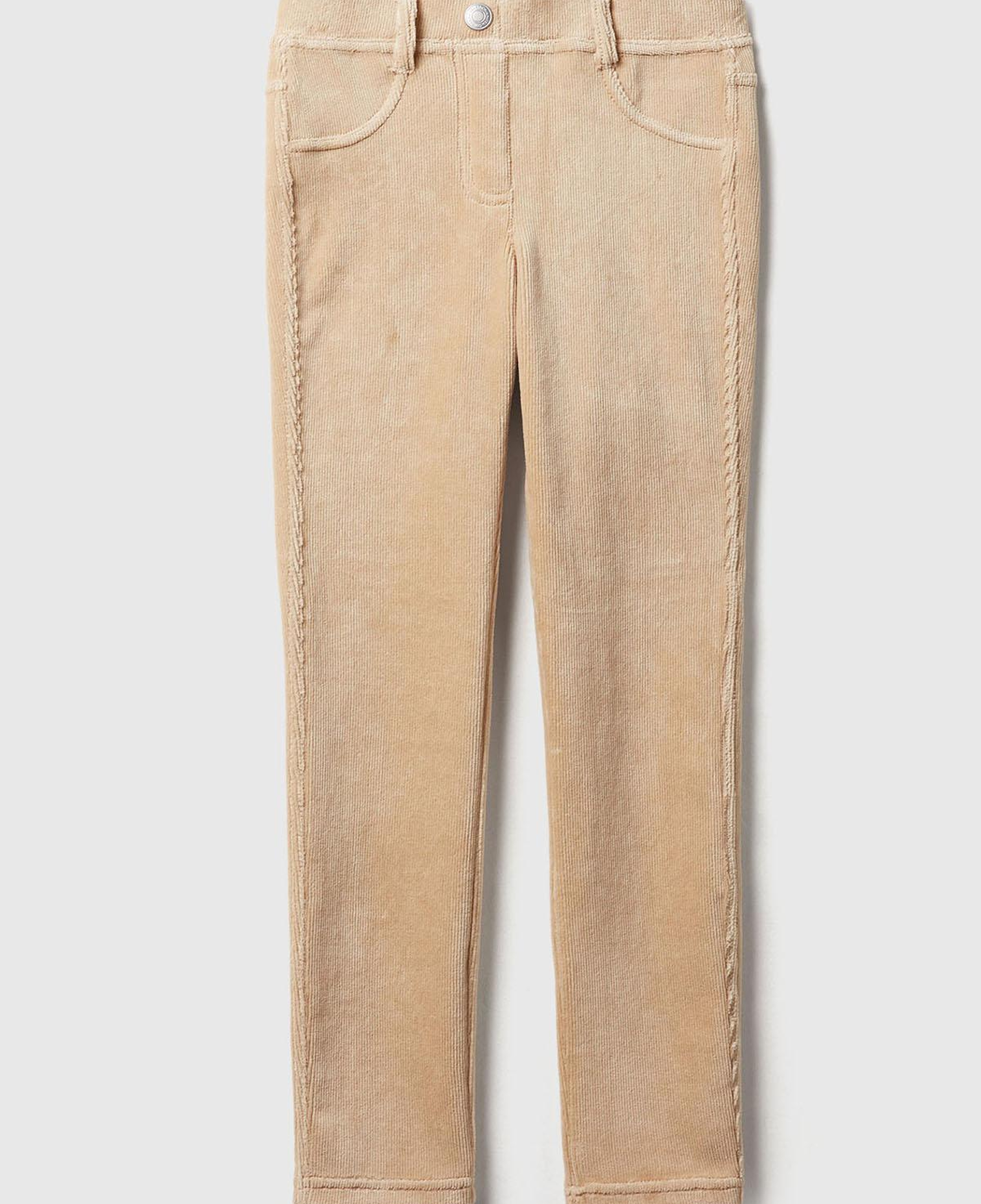 Kız Çocuk Bej Kadife Jegging