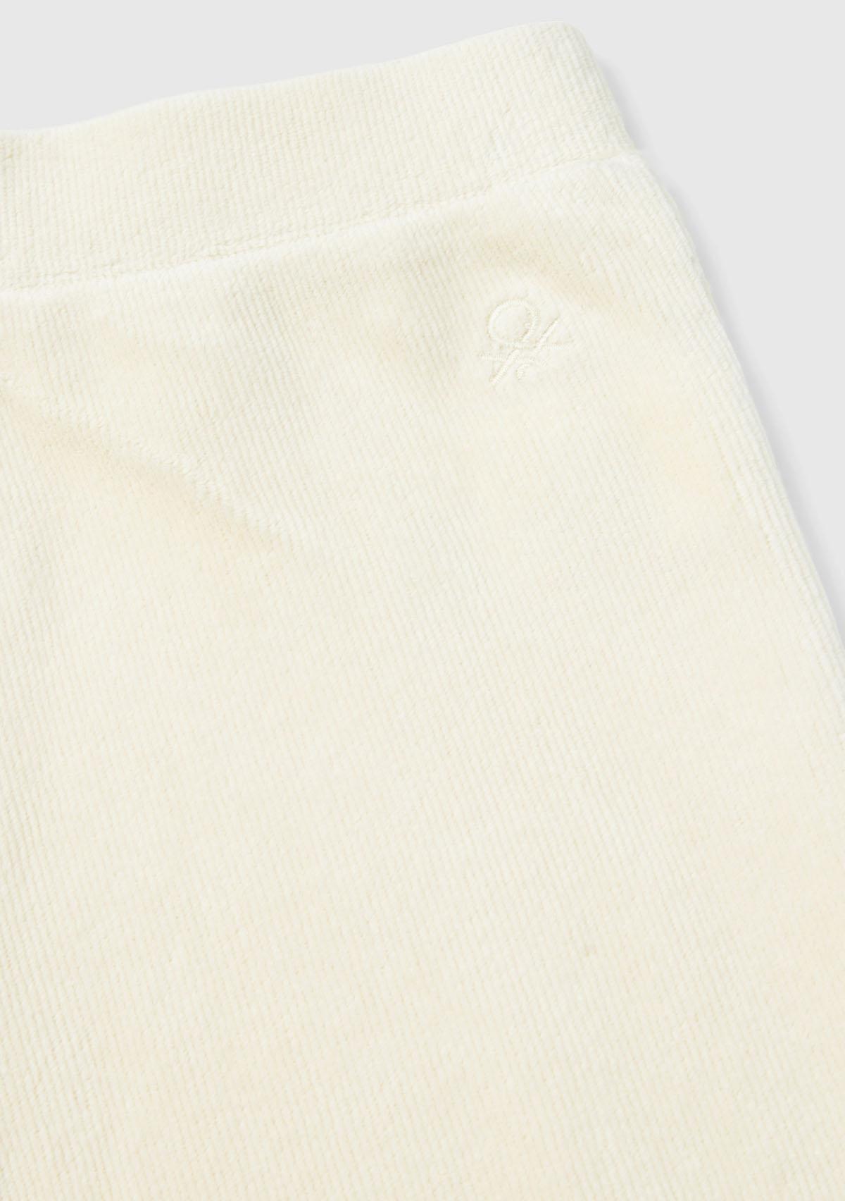 Kız Çocuk Krem Arkası Logo İşlemeli Düz Palazzo Pantolon