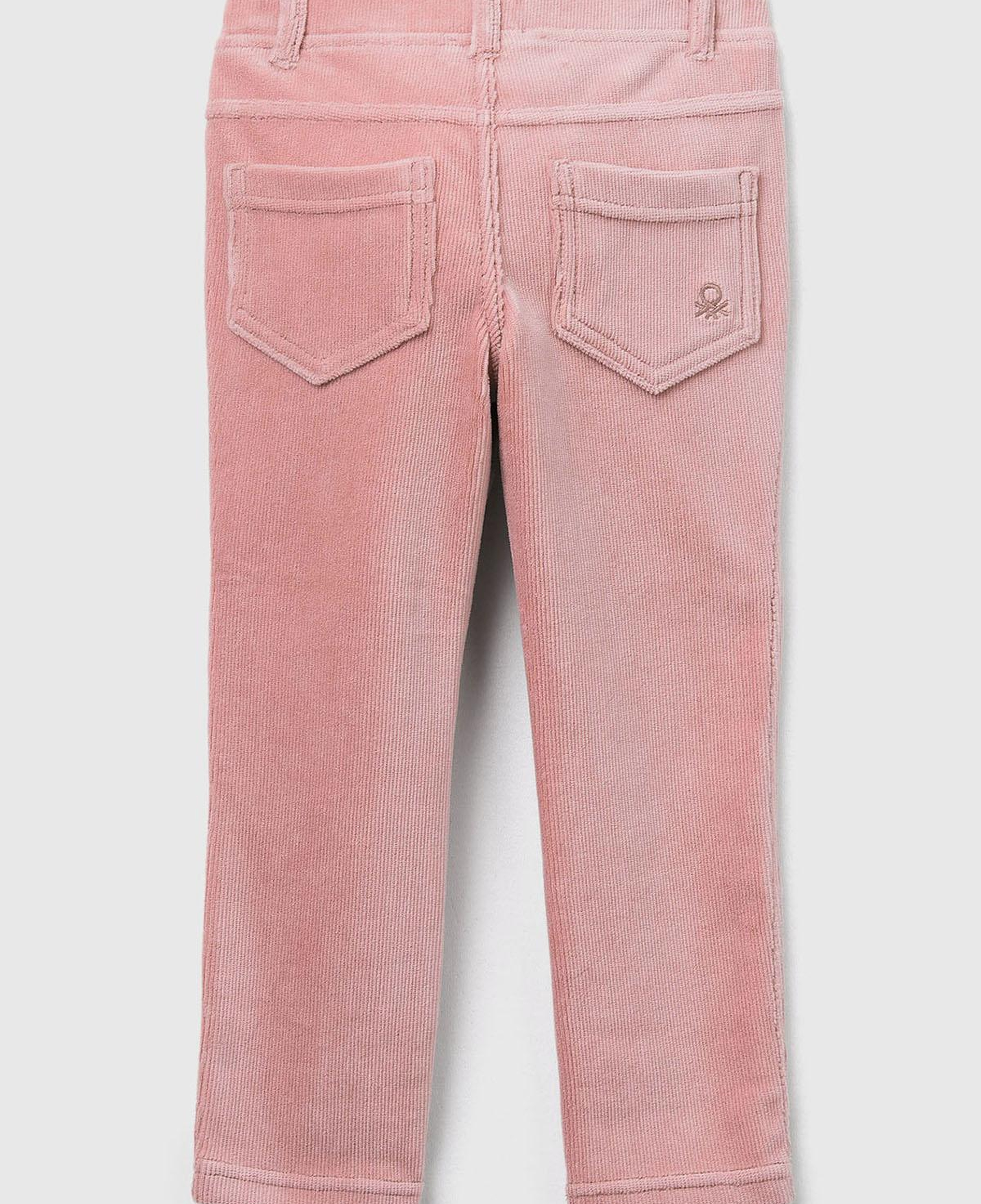 Kız Çocuk Toz Pembe Fitilli Kadife Tayt