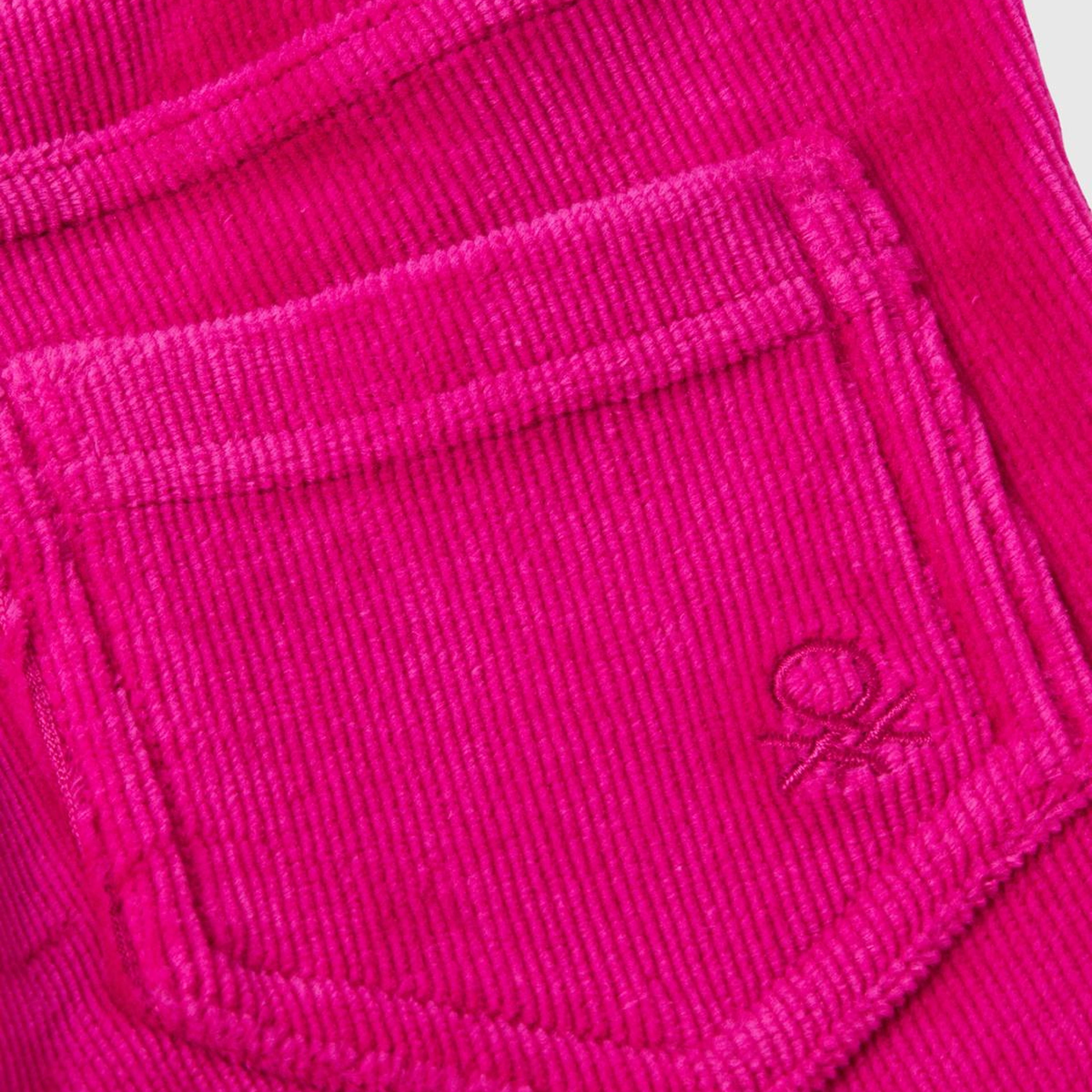 Kız Çocuk Pembe Fitilli Kadife Tayt