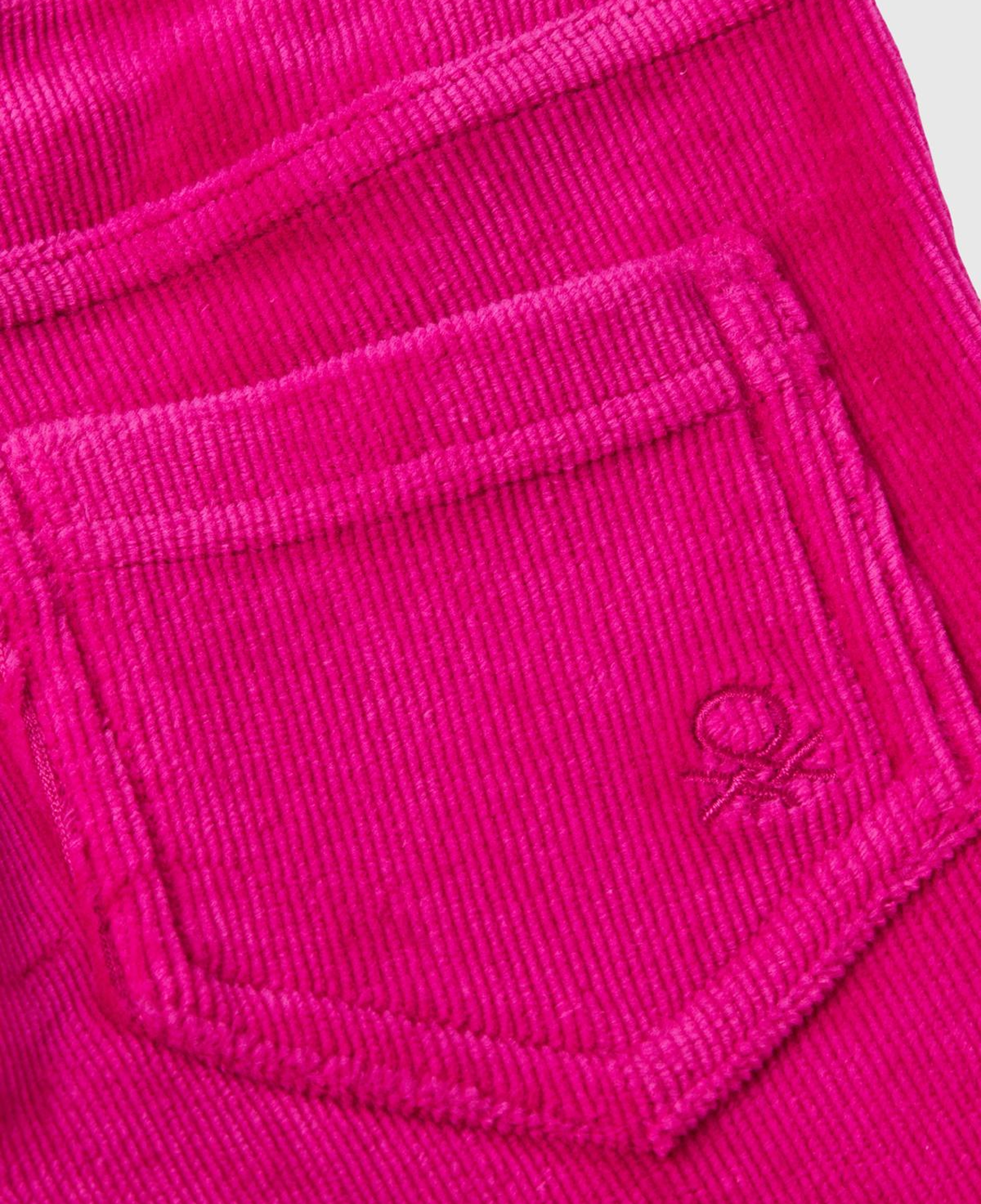 Kız Çocuk Pembe Fitilli Kadife Tayt
