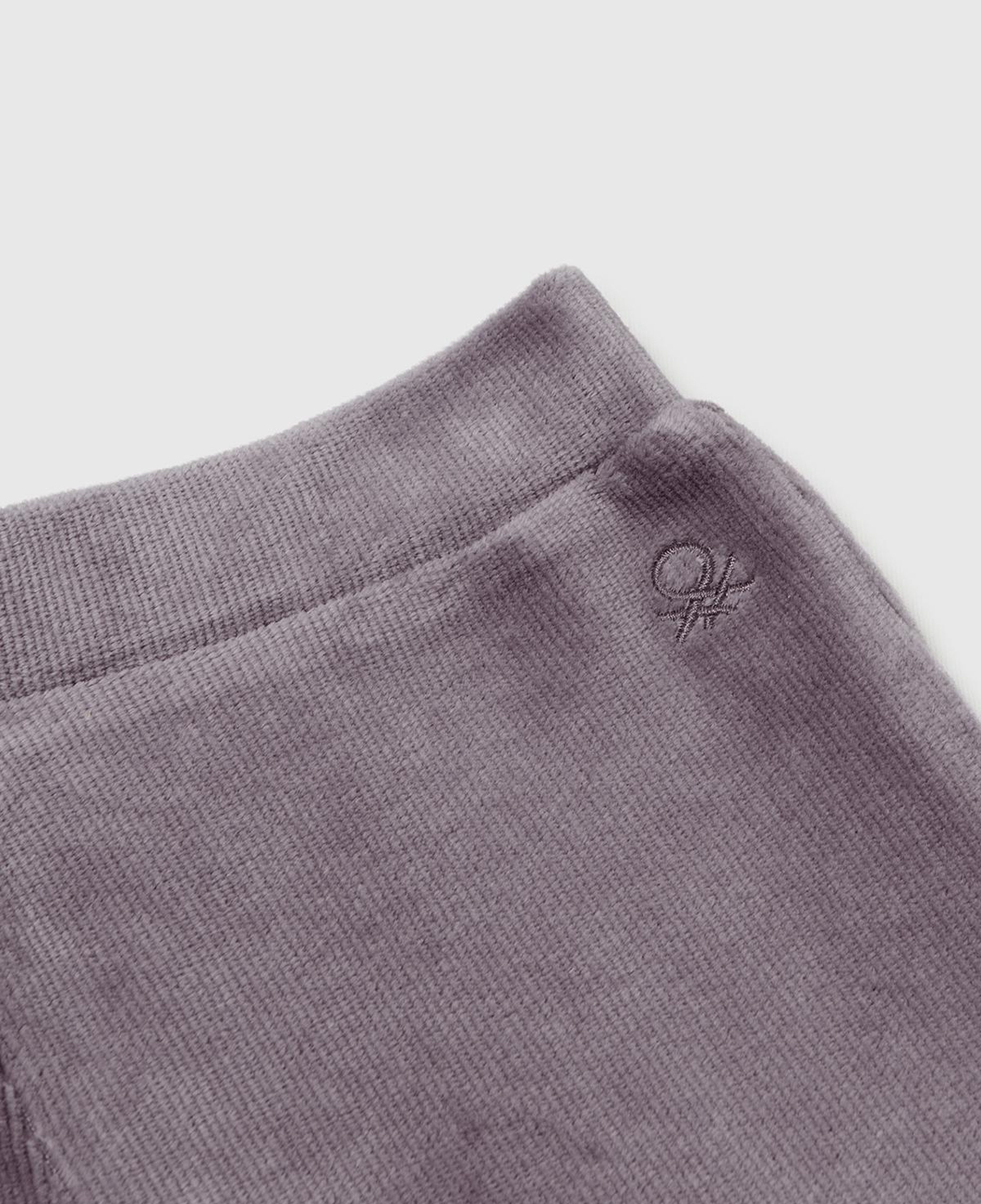 Kız Çocuk Koyu Kahverengi Arkası Logo İşlemeli Geniş Paça Pantolon