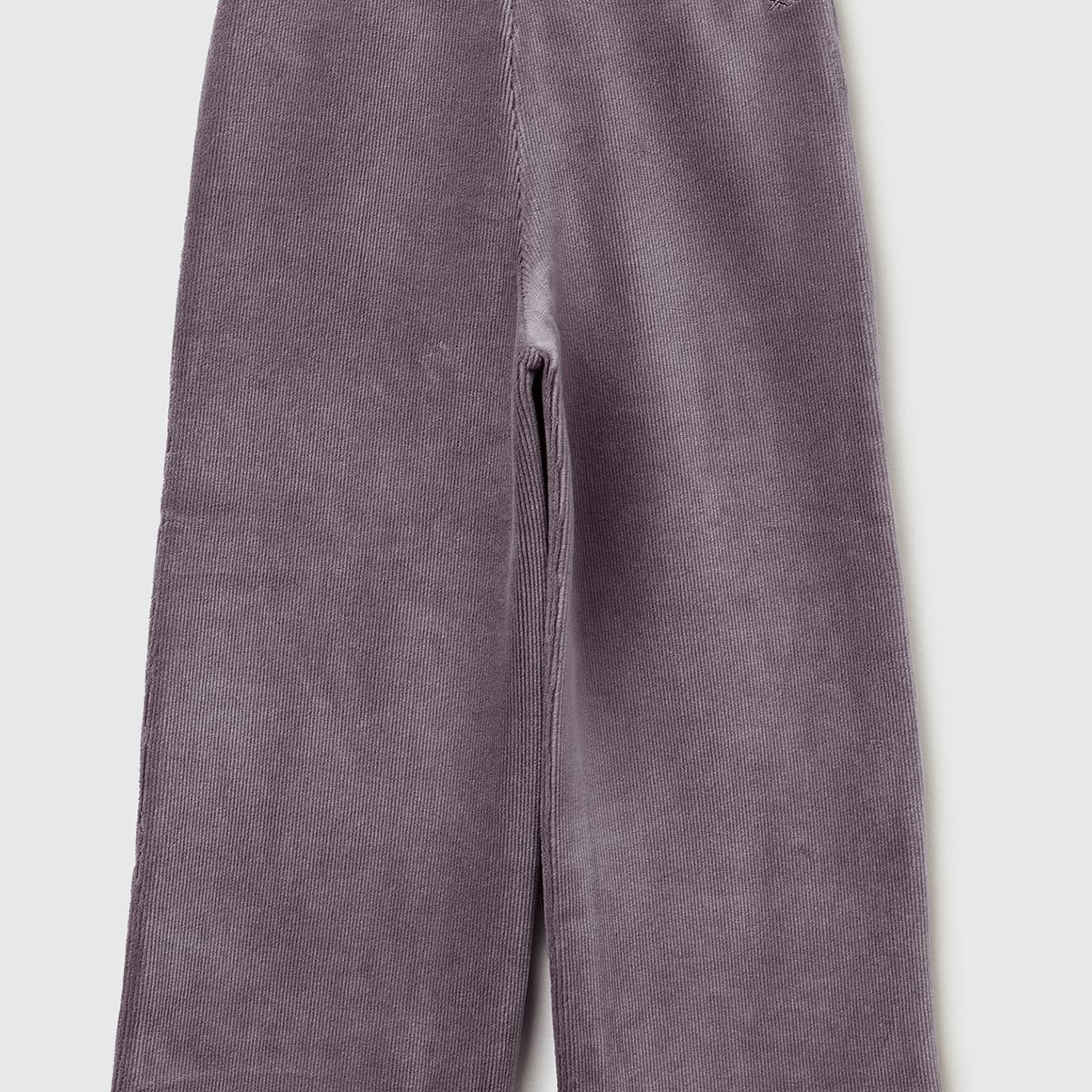 Kız Çocuk Koyu Kahverengi Arkası Logo İşlemeli Geniş Paça Pantolon