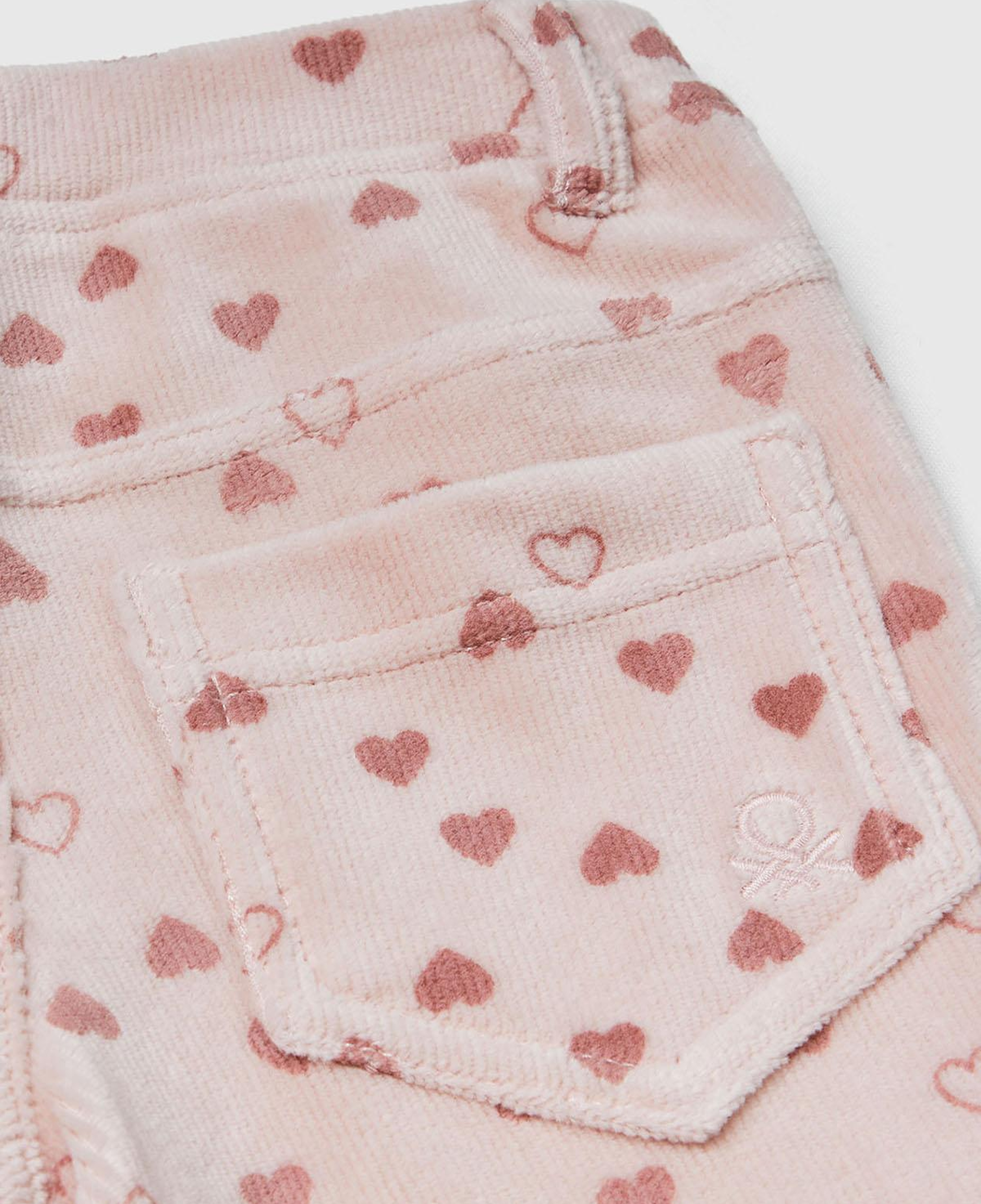 Kız Çocuk Pembe Mix Baskılı Logo İşlemeli Beli Lastikli Slim Fit Streç Pantolon
