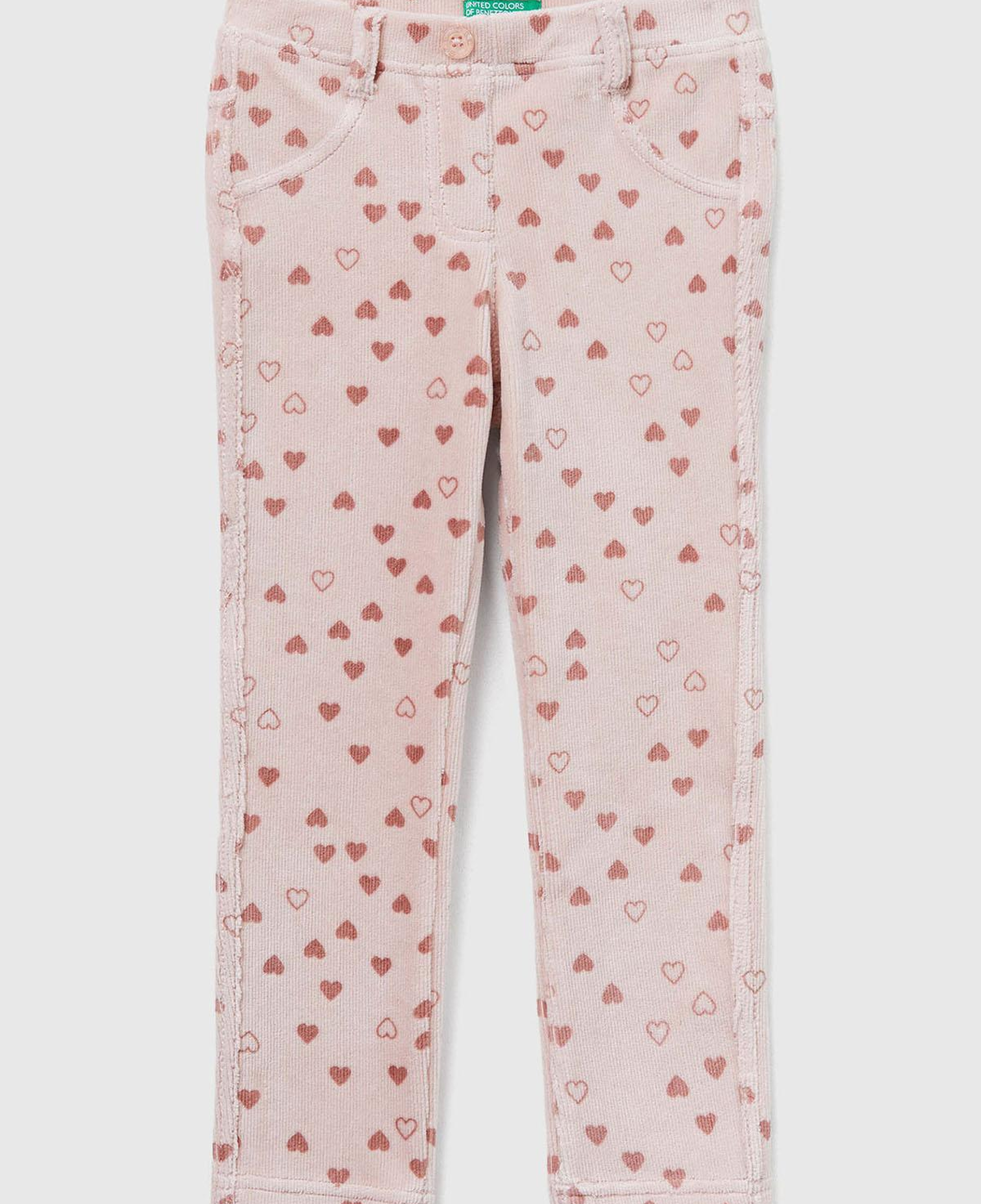 Kız Çocuk Pembe Mix Baskılı Logo İşlemeli Beli Lastikli Slim Fit Streç Pantolon