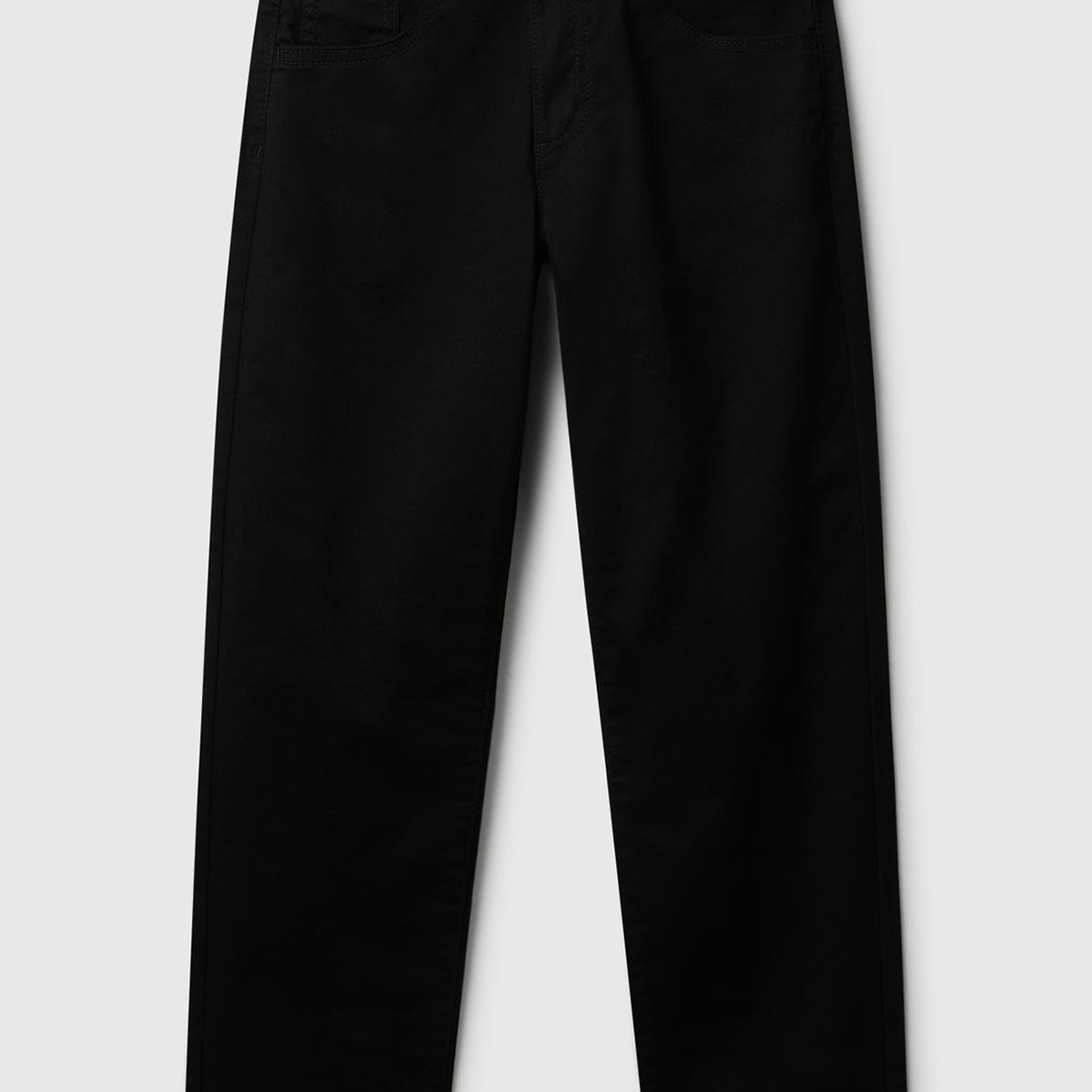 Erkek Çocuk Siyah Düğmeli Fermuarlı Slim Fit Pantolon