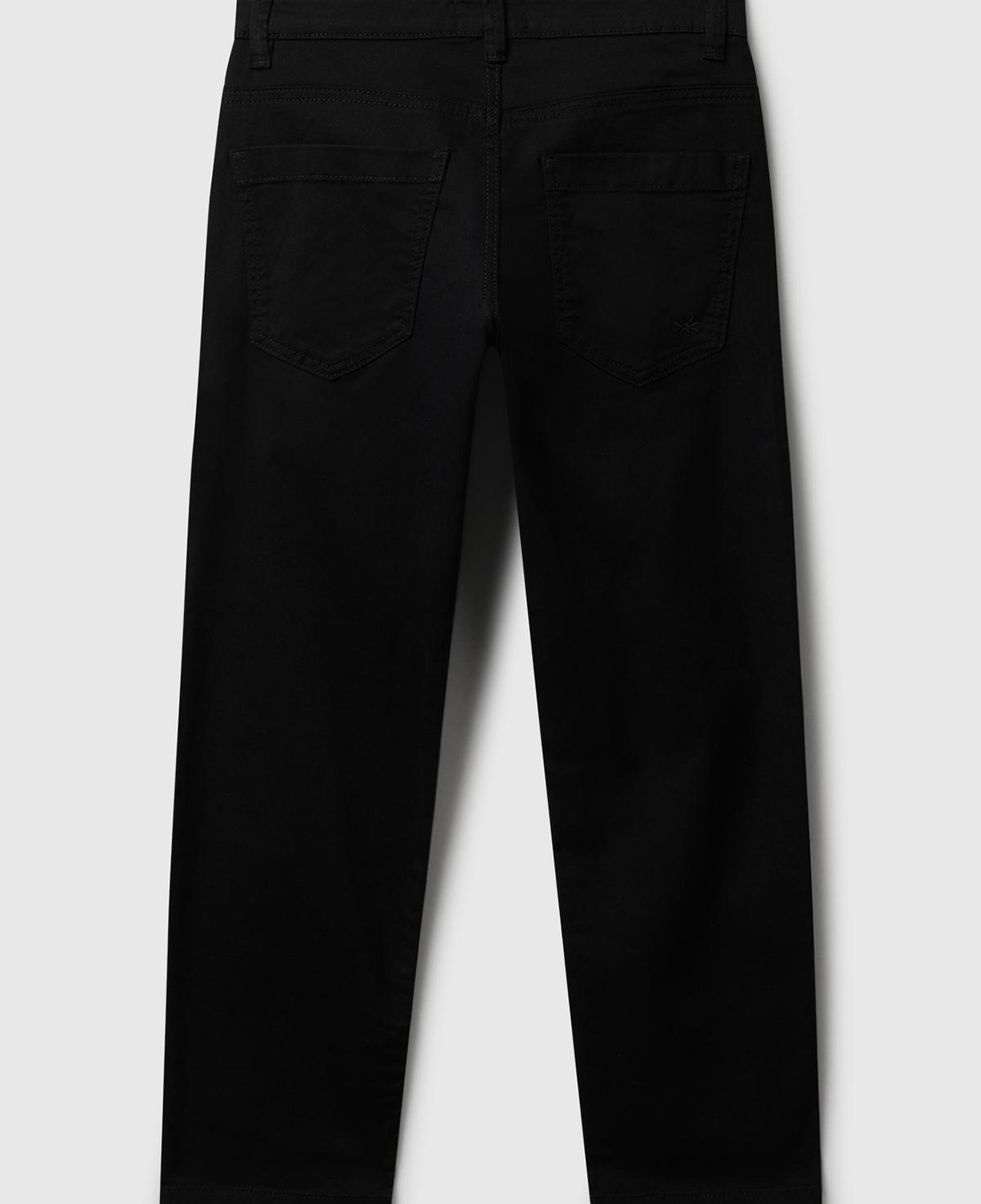 Erkek Çocuk Siyah Düğmeli Fermuarlı Slim Fit Pantolon