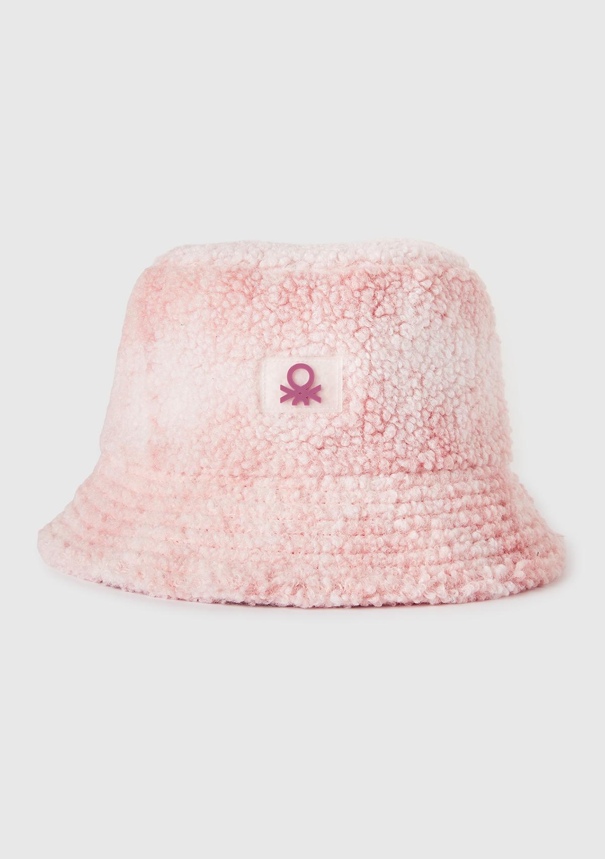 Erkek Çocuk Pembe Logo Detaylı Teddy Bucket Şapka