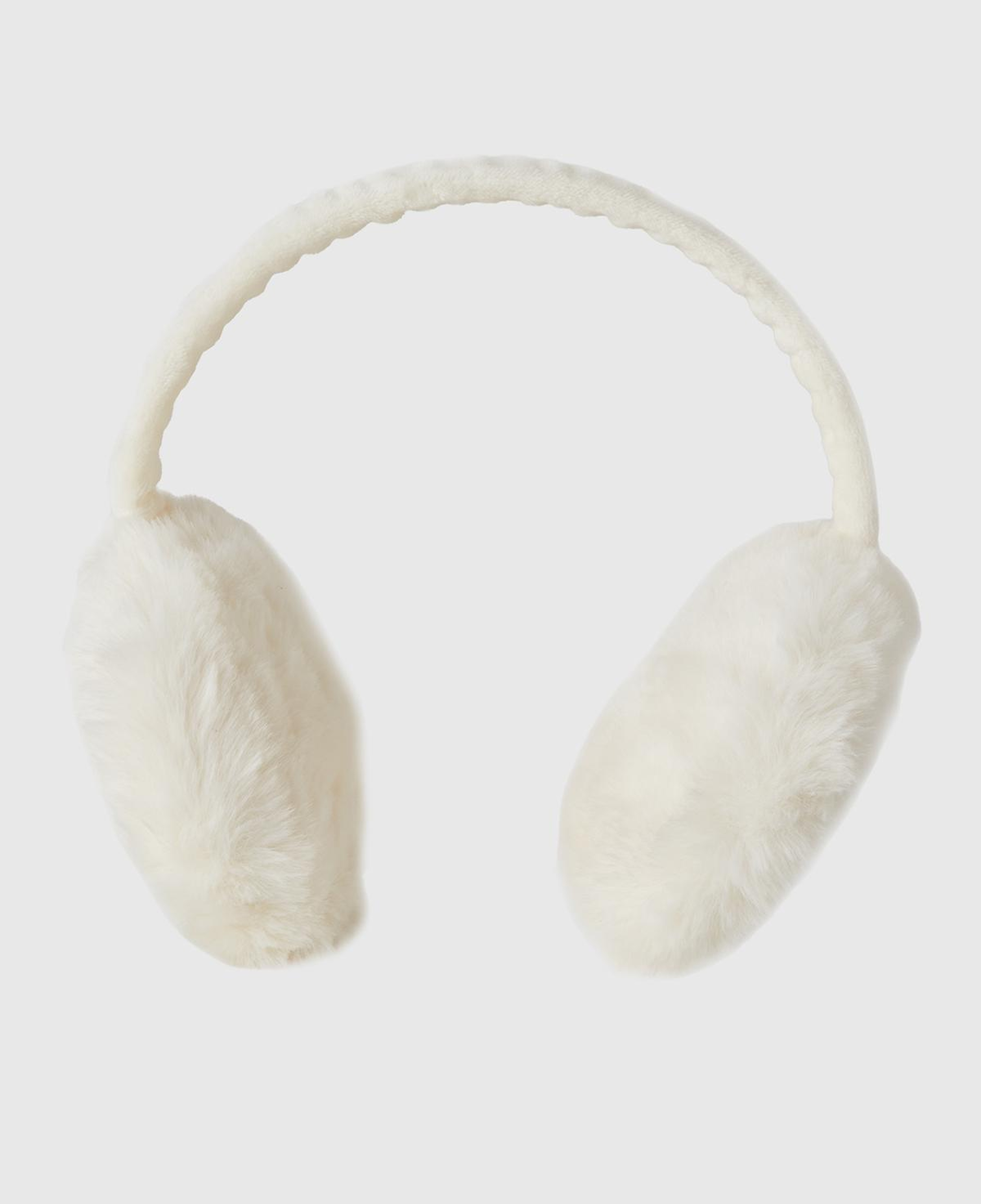 Kız Çocuk Ekru Kauçuk Baskılı Mikrofiber Peluş Kulaklık