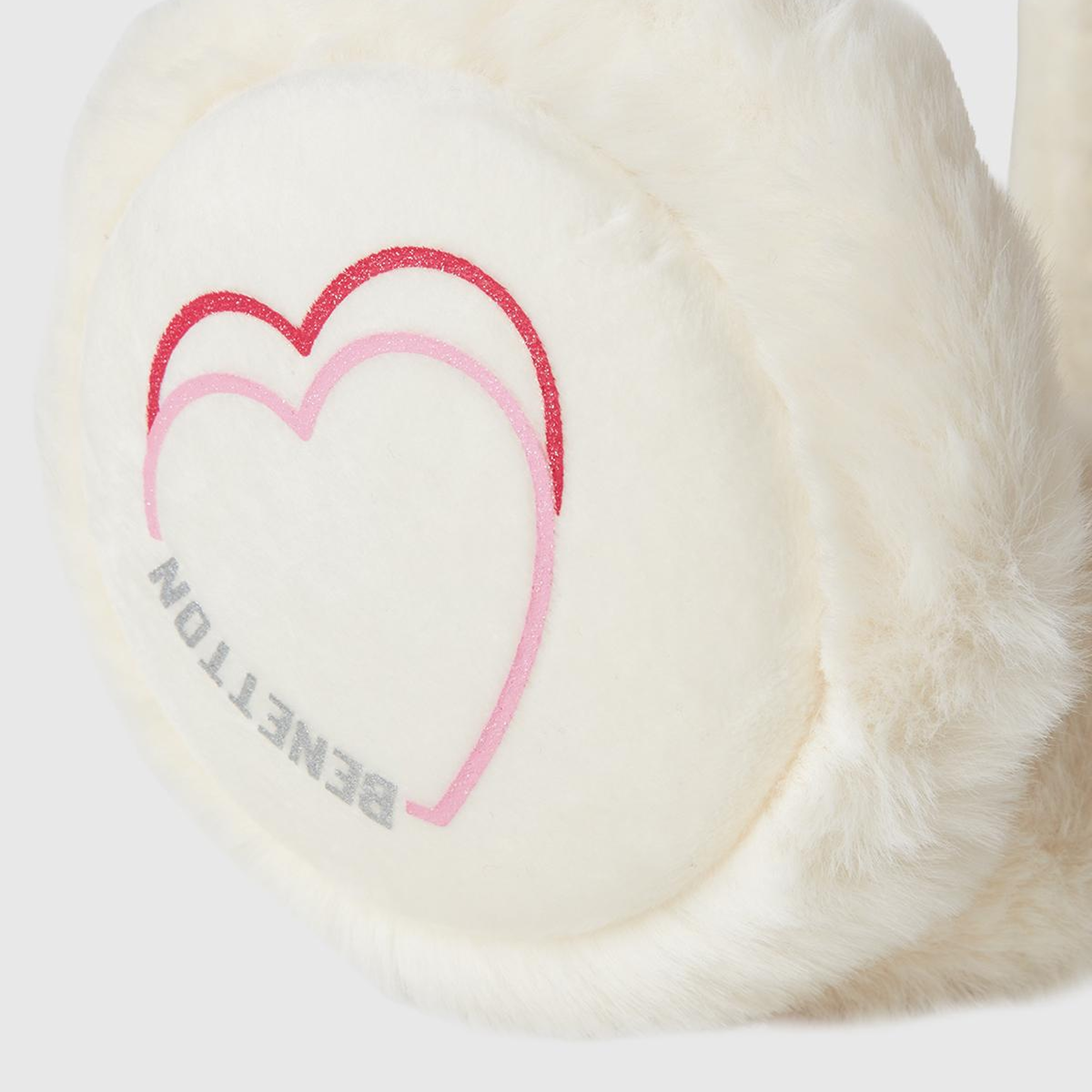 Kız Çocuk Ekru Kauçuk Baskılı Mikrofiber Peluş Kulaklık