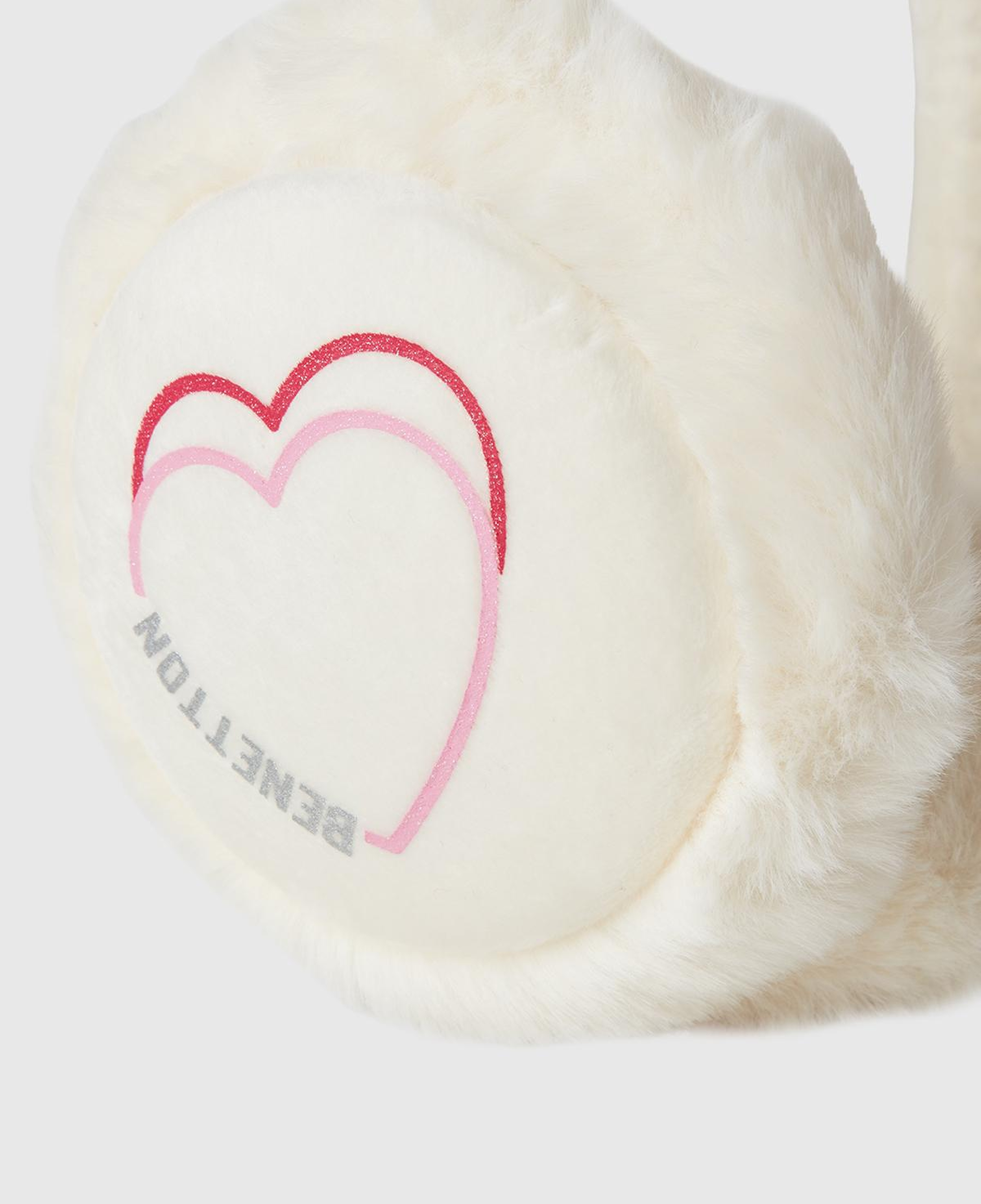 Kız Çocuk Ekru Kauçuk Baskılı Mikrofiber Peluş Kulaklık