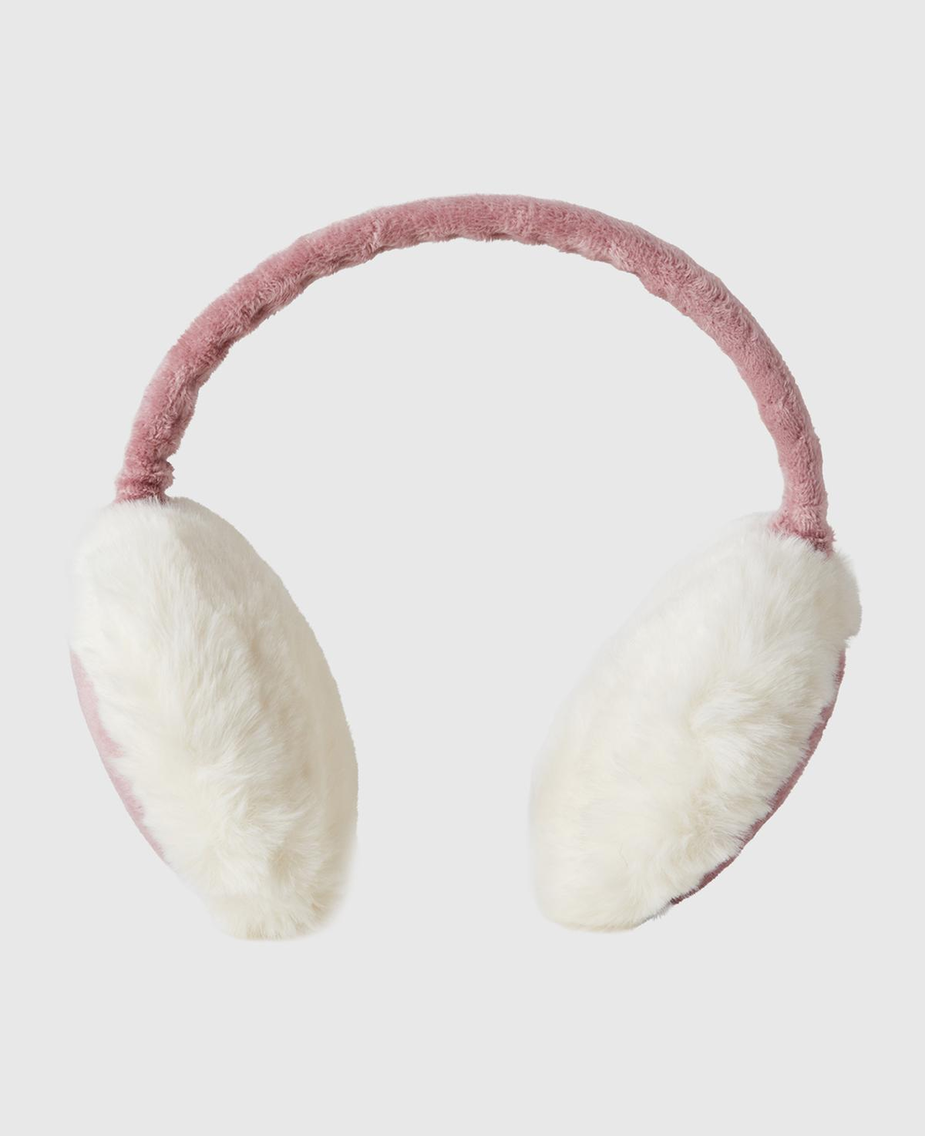 Kız Çocuk Gül Kurusu Kauçuk Baskılı Mikrofiber Peluş Kulaklık