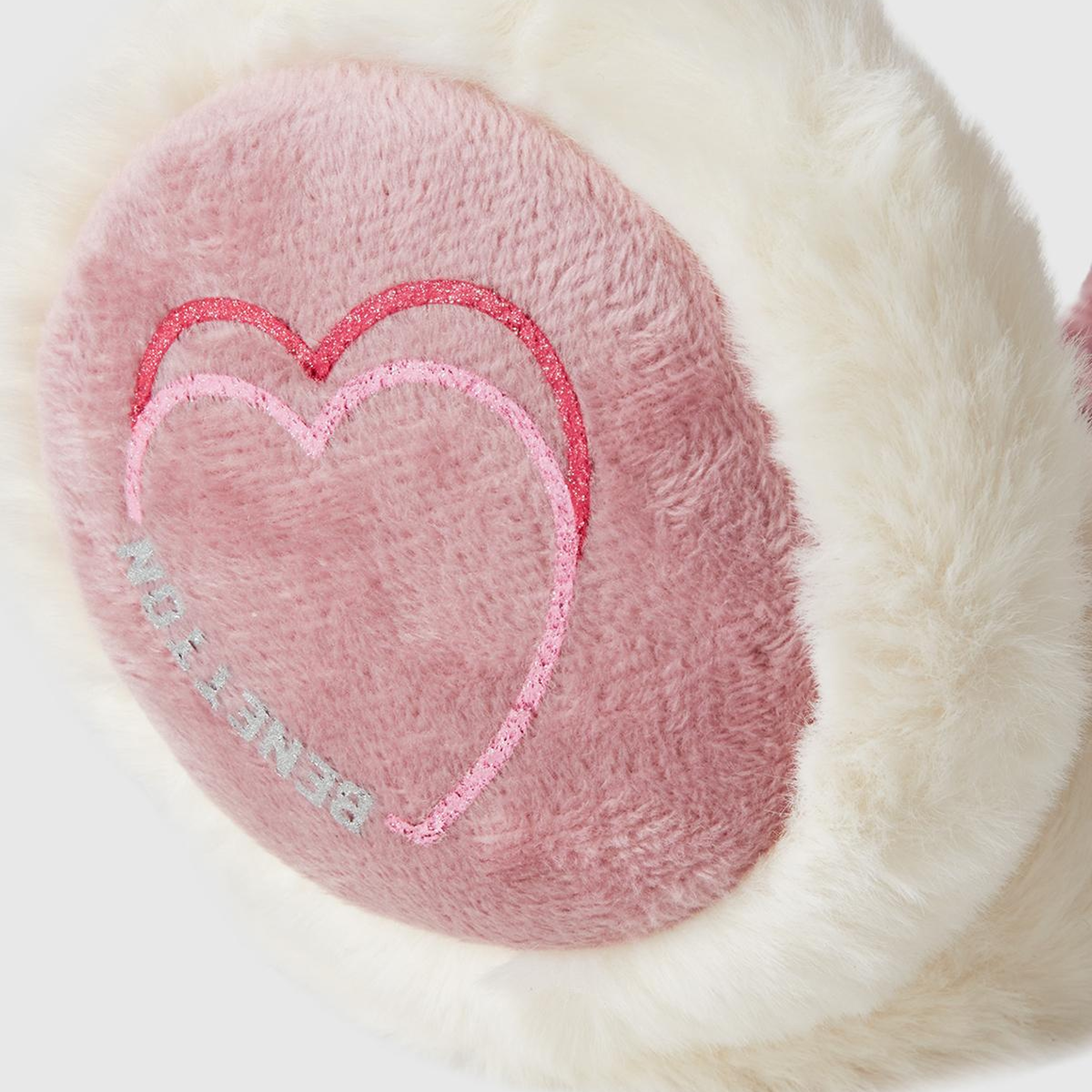 Kız Çocuk Gül Kurusu Kauçuk Baskılı Mikrofiber Peluş Kulaklık