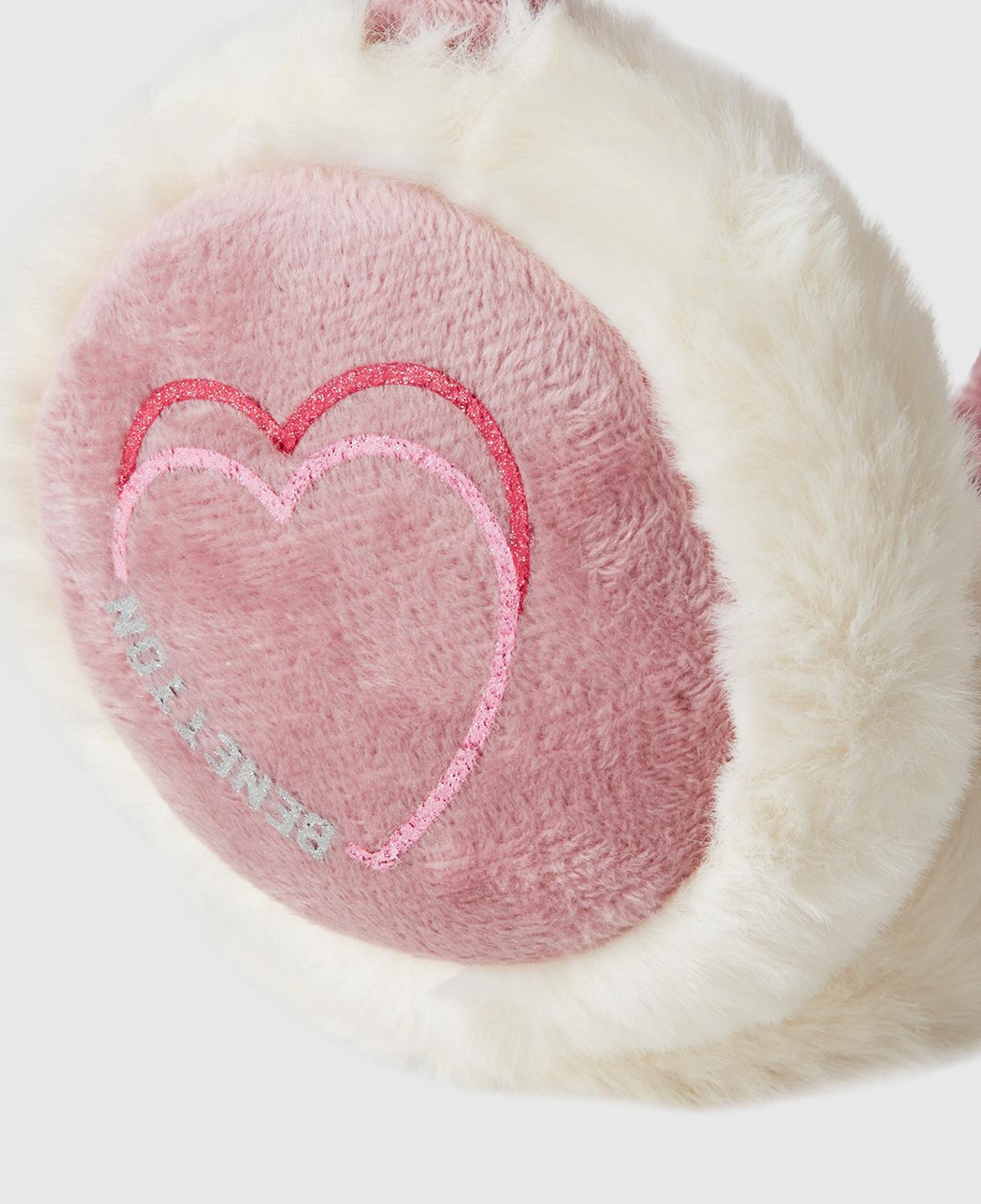 Kız Çocuk Gül Kurusu Kauçuk Baskılı Mikrofiber Peluş Kulaklık