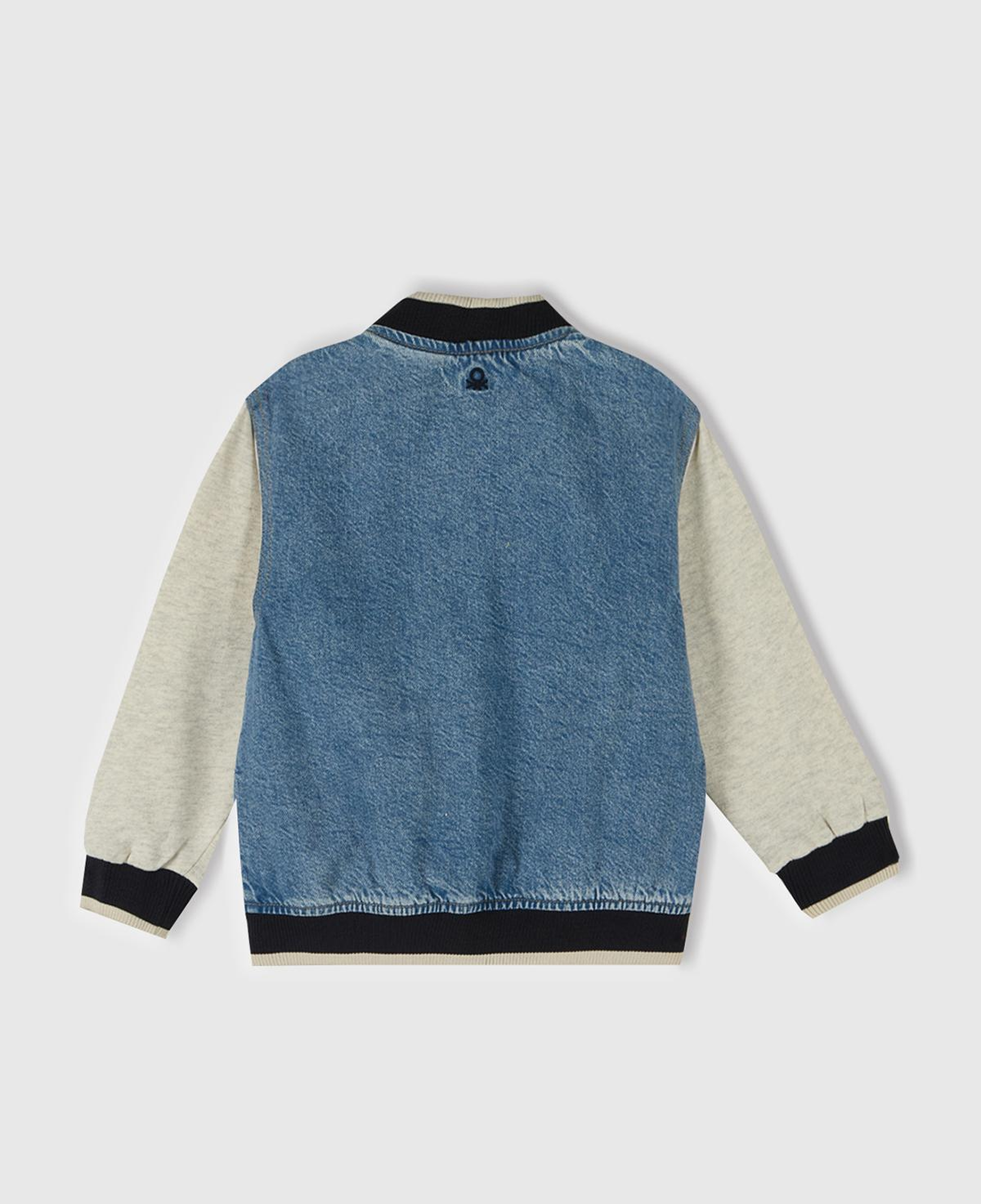 Erkek Çocuk Denim Önü Baskılı Denim Bomber Ceket
