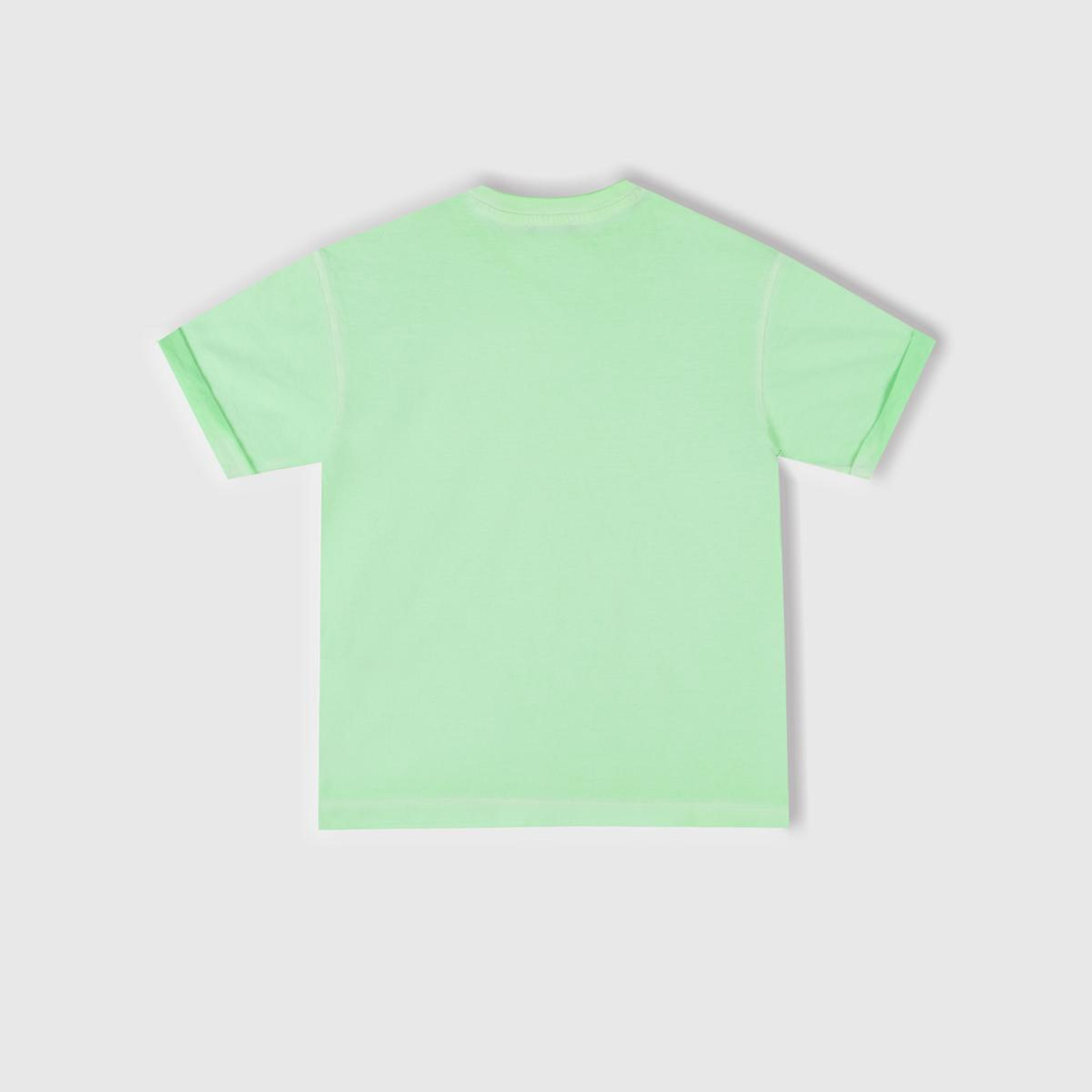 Erkek Çocuk Açık Yeşil Soluk Efektli Logo İşlemeli Oversize T-Shirt