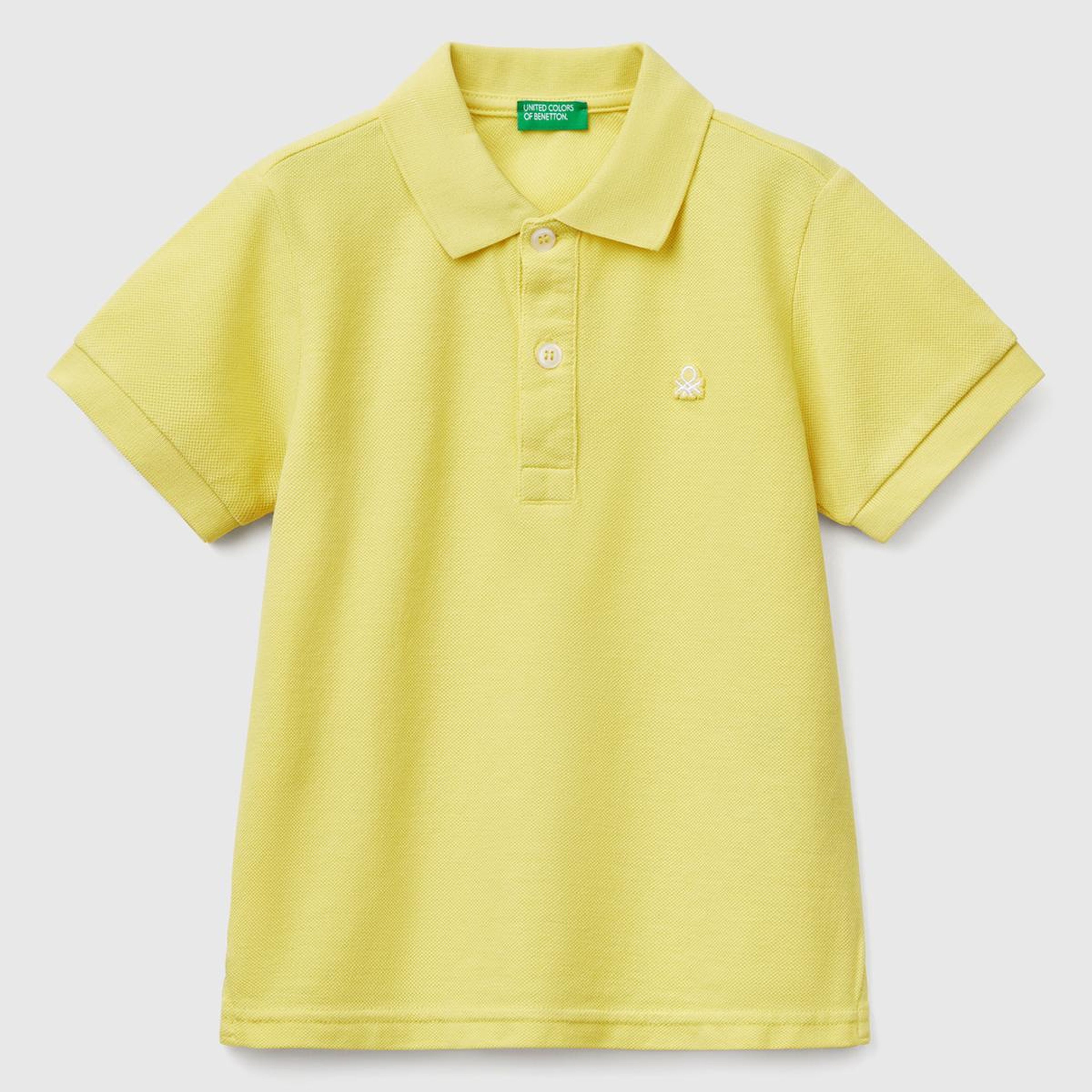 Erkek Çocuk Sarı Logolu Pike Polo T-Shirt