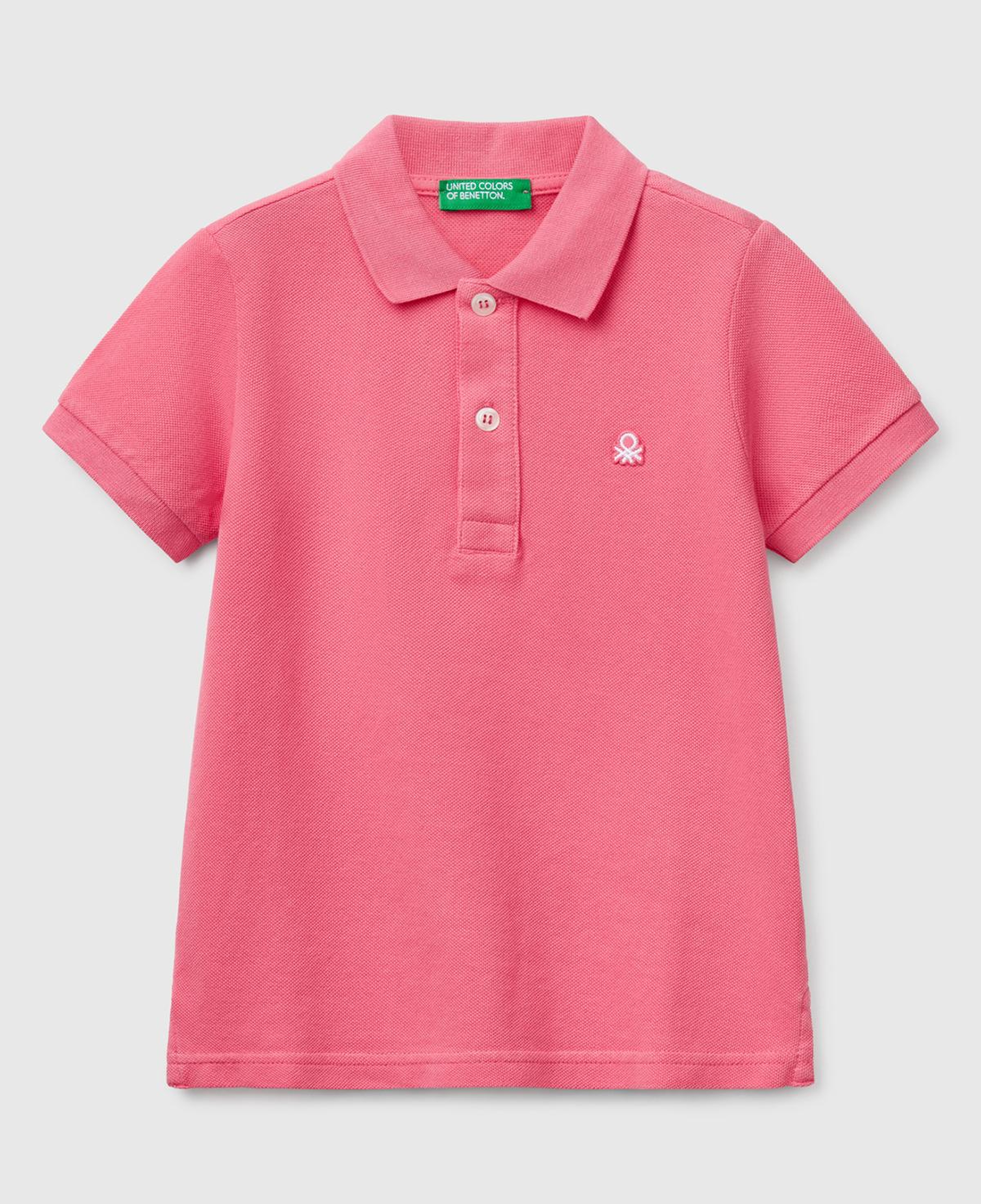 Erkek Çocuk Fuşya Logolu Pike Polo T-Shirt