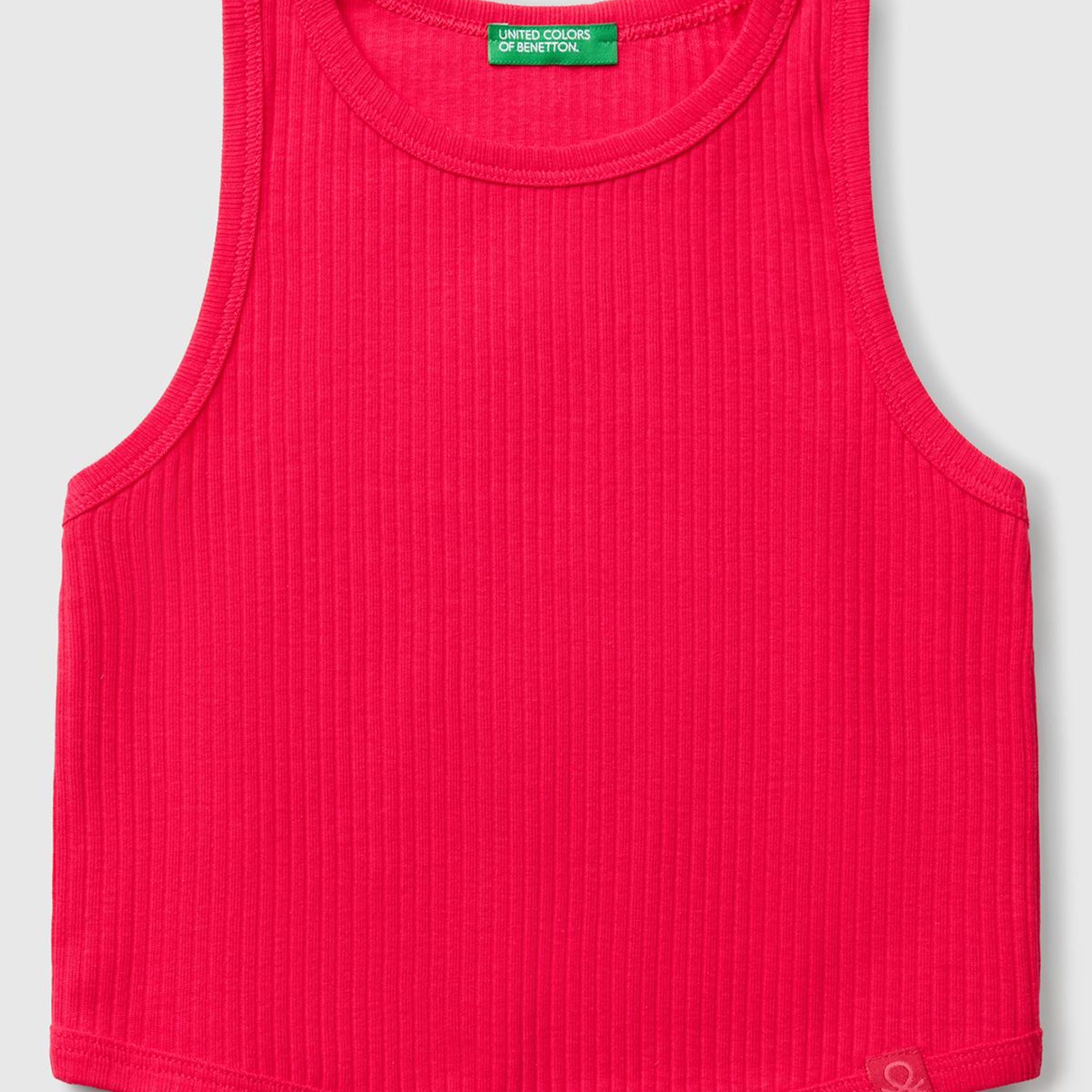 Kız Çocuk Fuşya Fitilli Crop Atlet