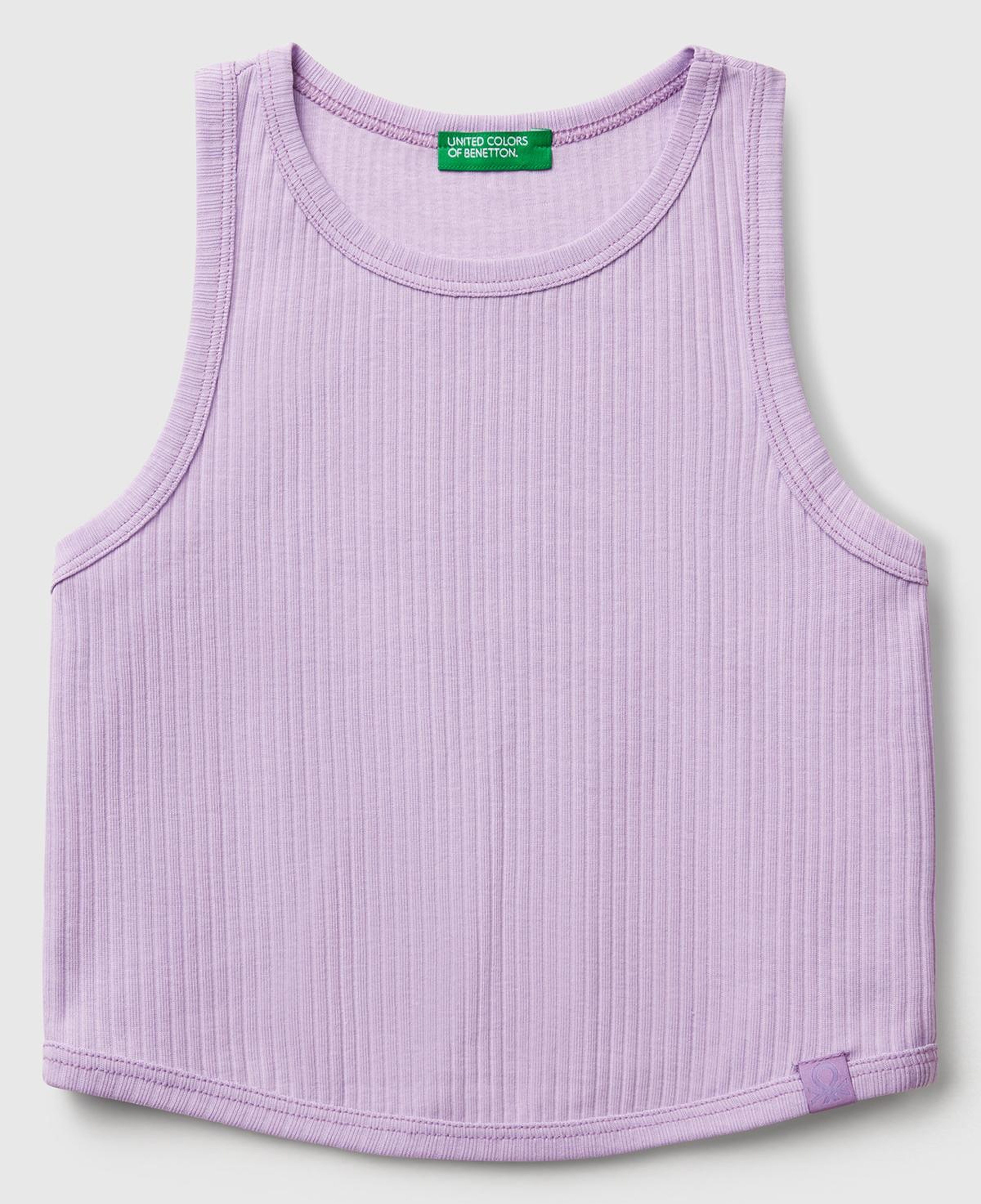 Kız Çocuk Lila Fitilli Crop Atlet