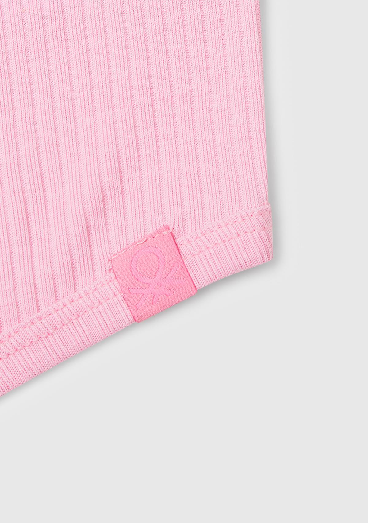 Kız Çocuk Pembe Fitilli Crop Atlet