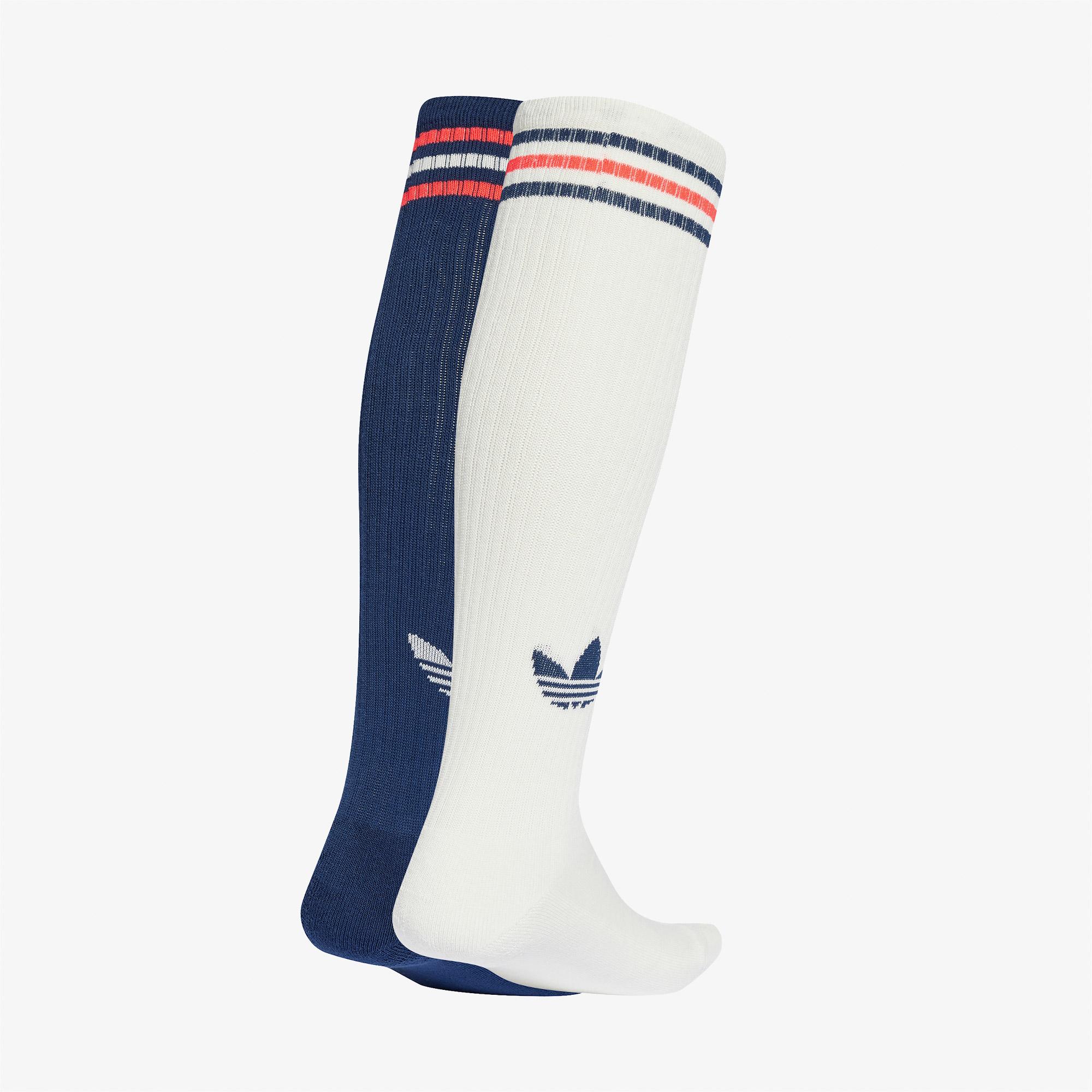 adidas 3S Knee 2'li Unisex Beyaz/Lacivert Çorap