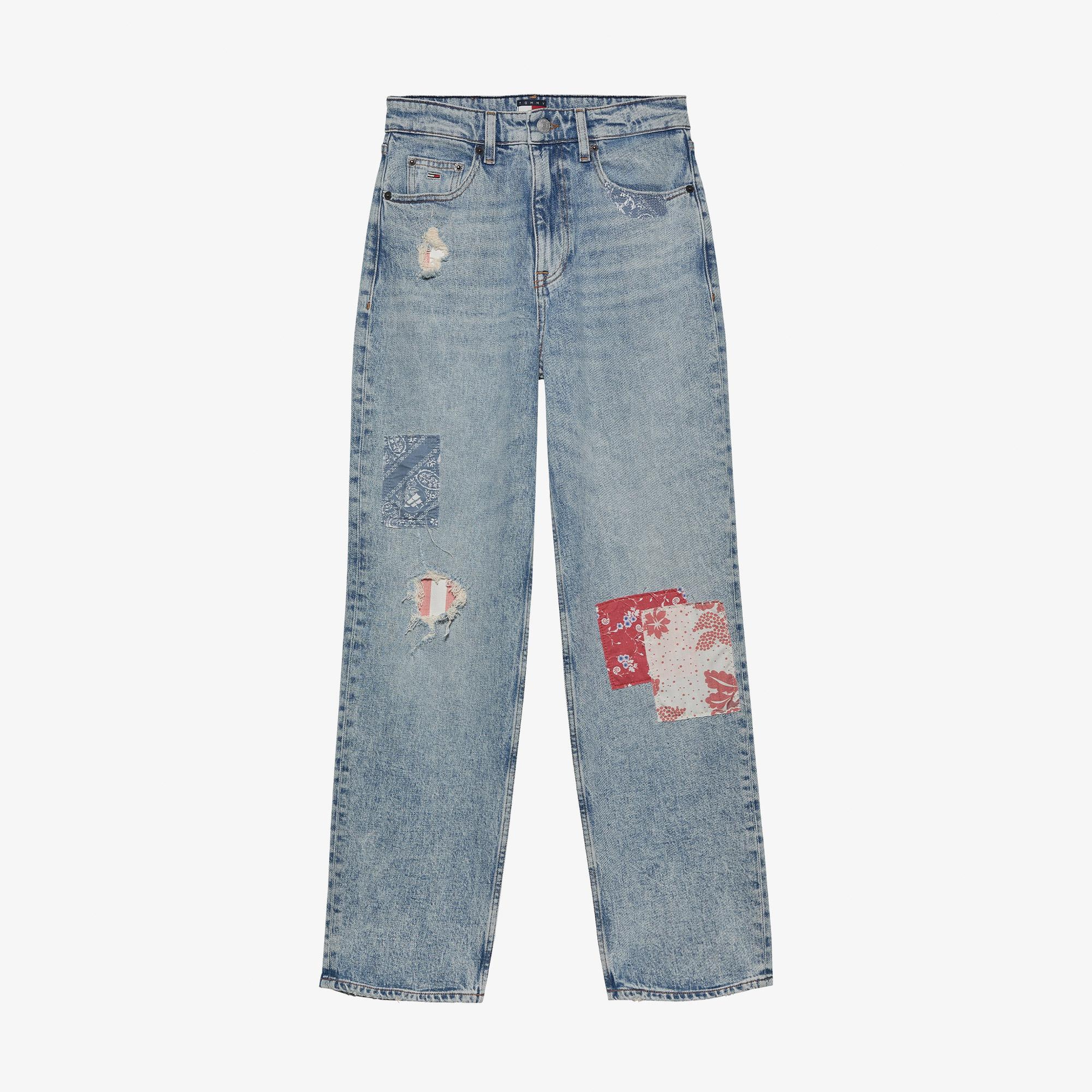 Tommy Hilfiger Patchwork Kadın Mavi Pantolon