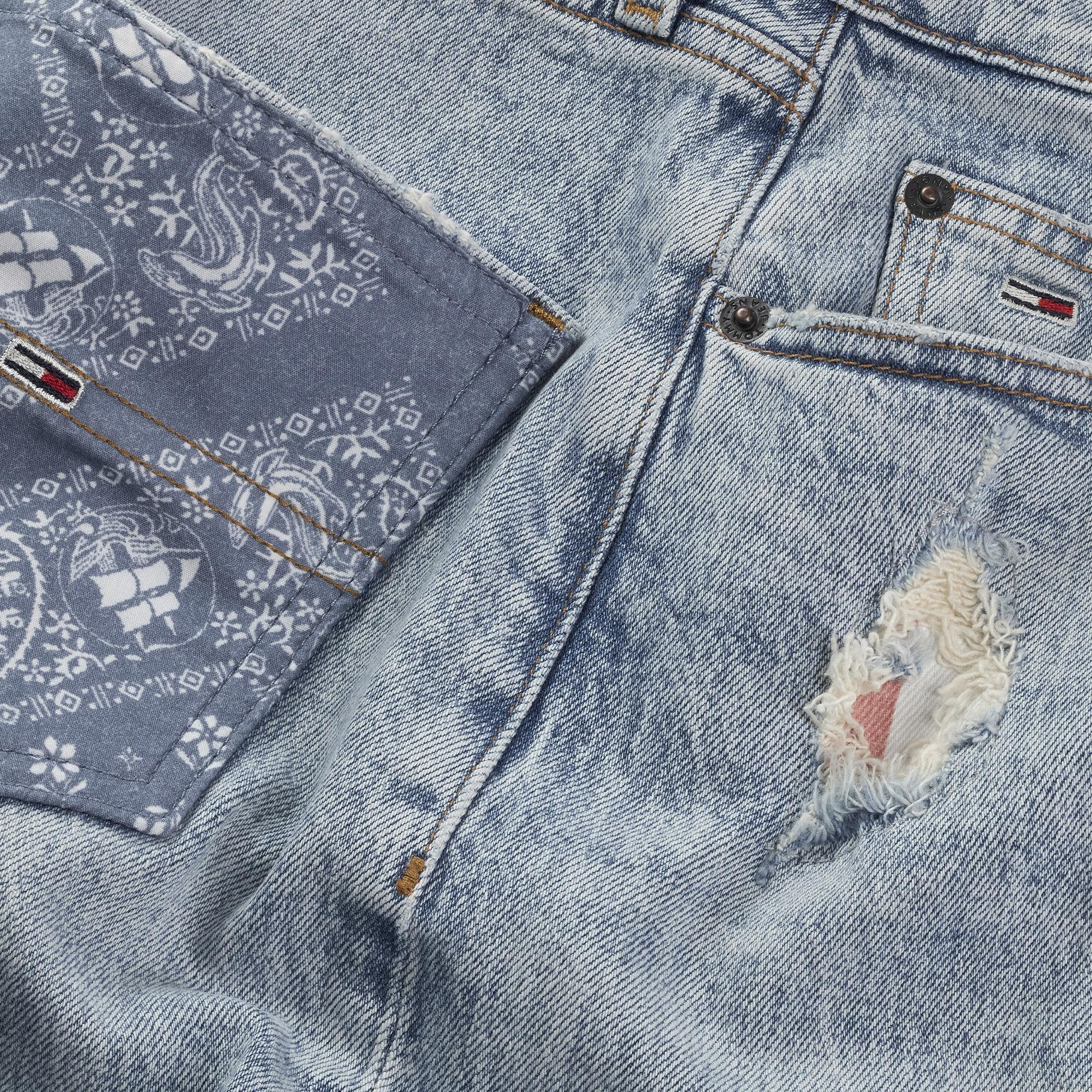 Tommy Hilfiger Patchwork Kadın Mavi Pantolon