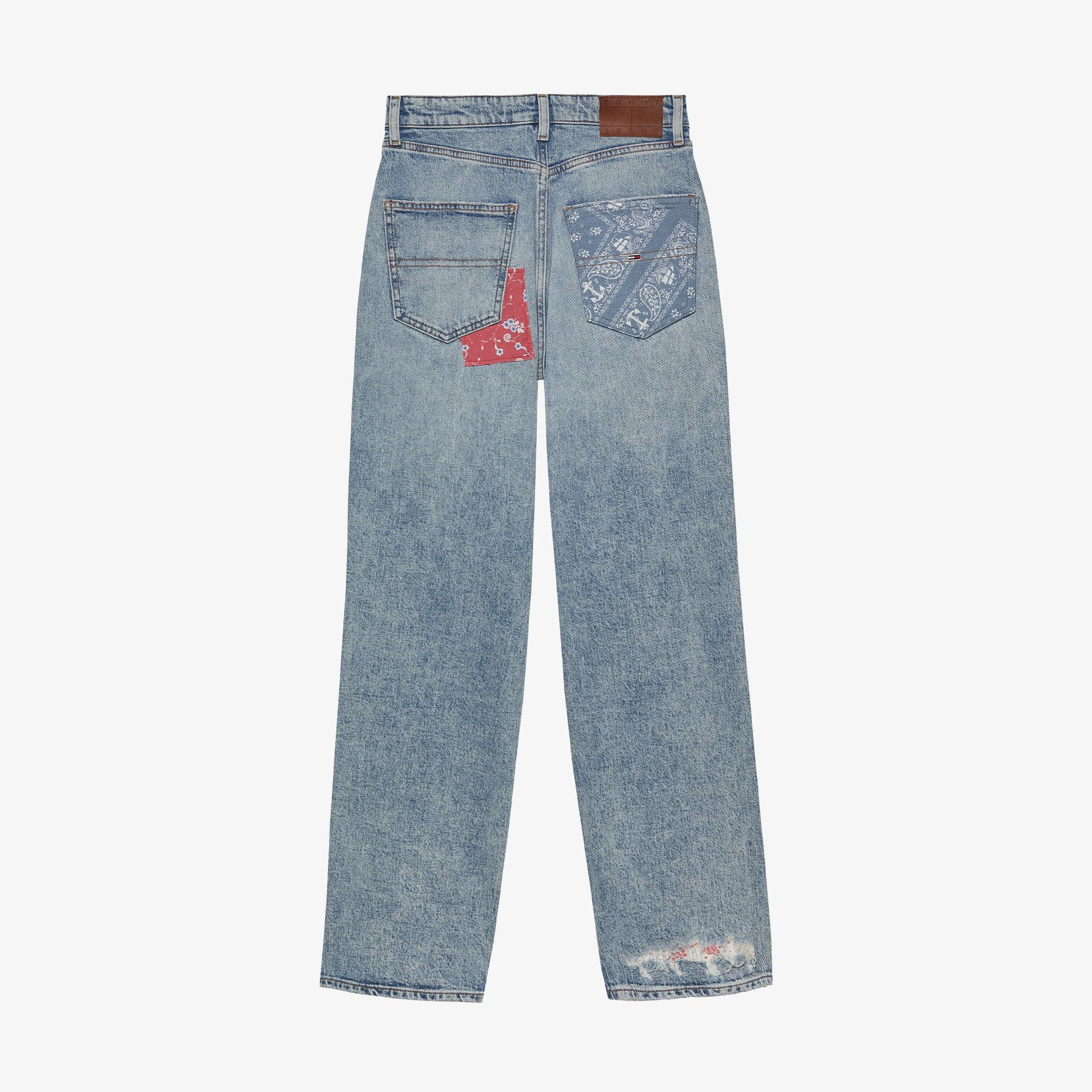 Tommy Hilfiger Patchwork Kadın Mavi Pantolon