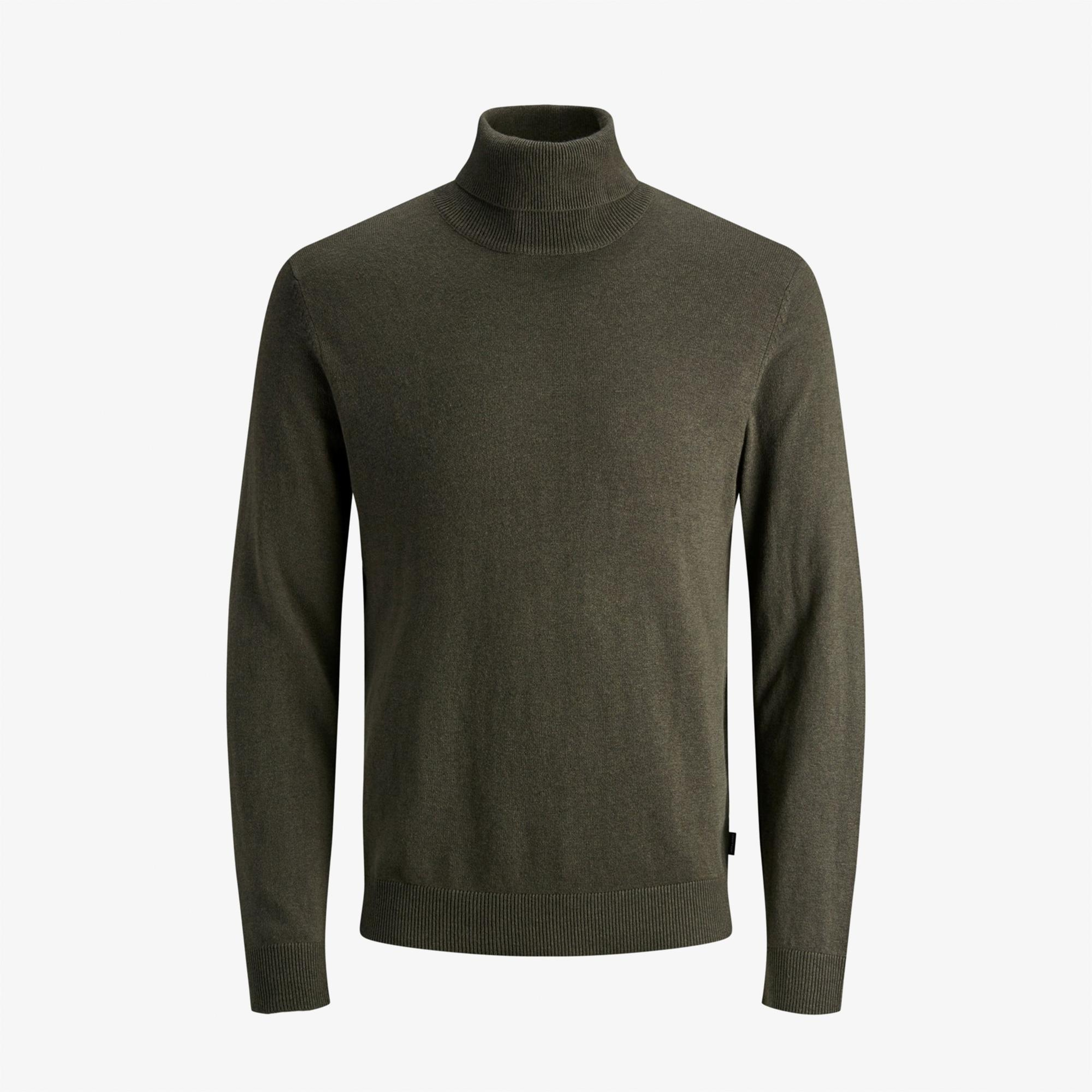 Jack&Jones Jjeemil Knit Roll Erkek Kahverengi Kazak