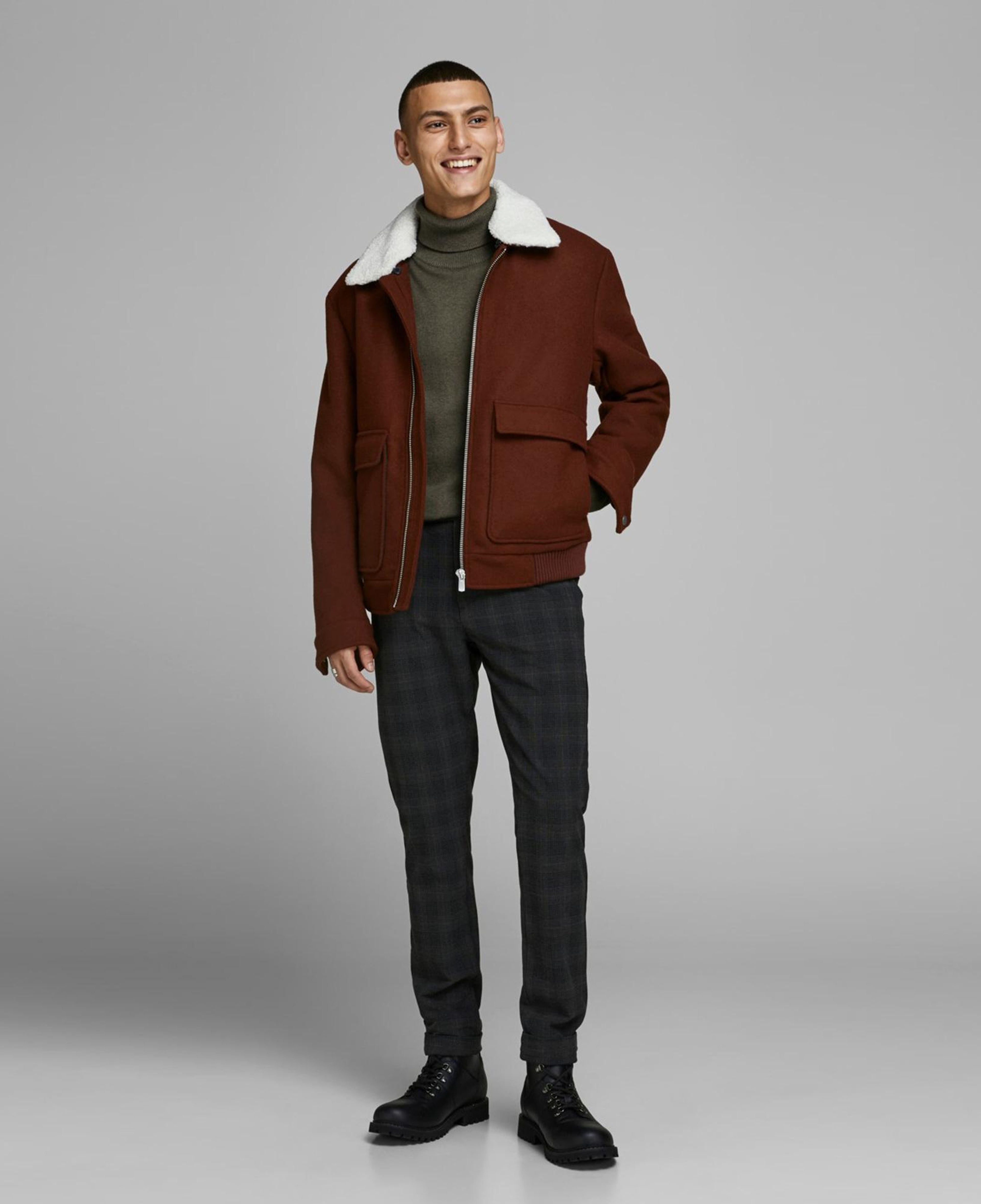 Jack&Jones Jjeemil Knit Roll Erkek Kahverengi Kazak