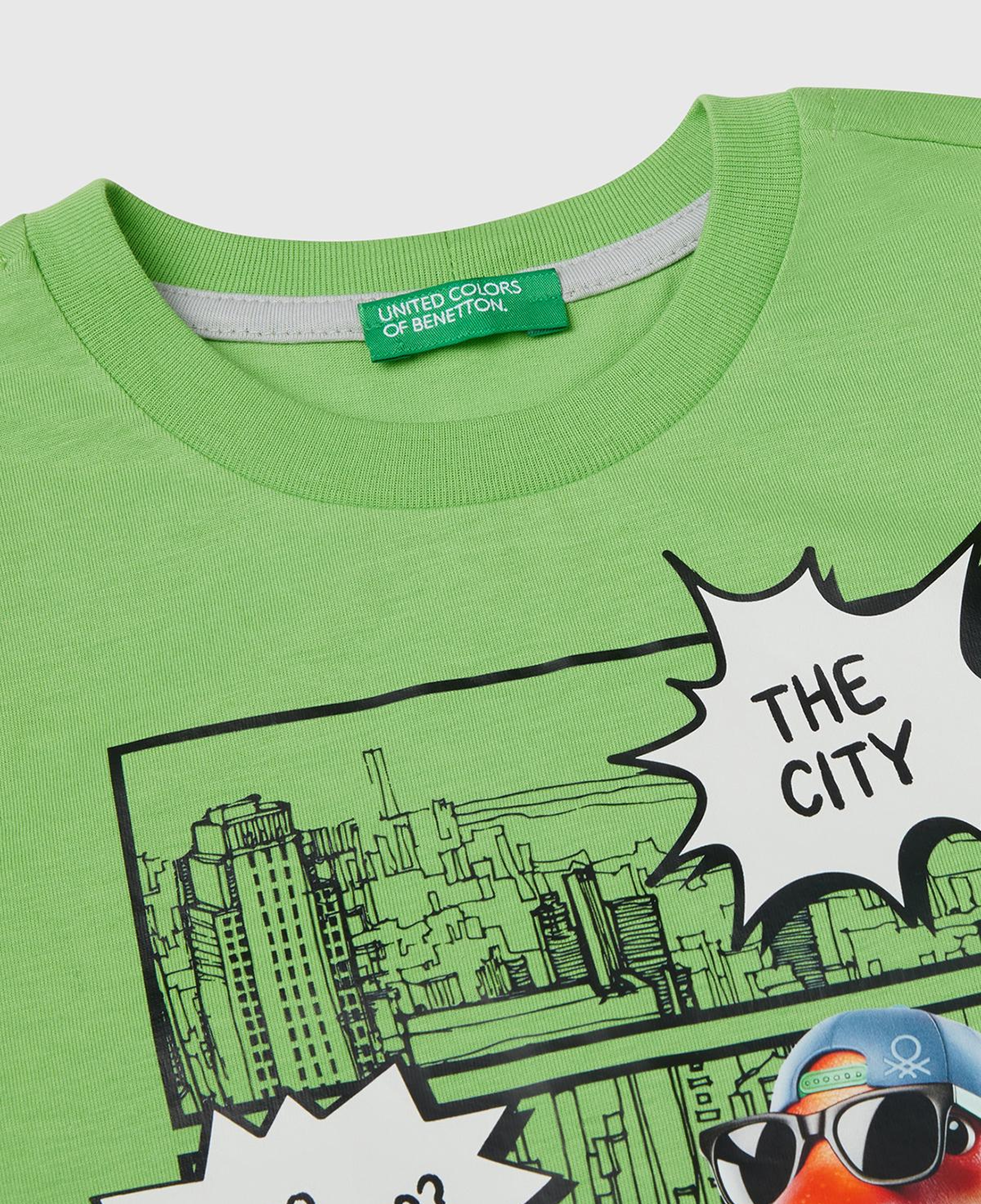 Erkek Çocuk Fıstık Yeşili Fotoğraf Baskılı Bisiklet Yaka T-Shirt