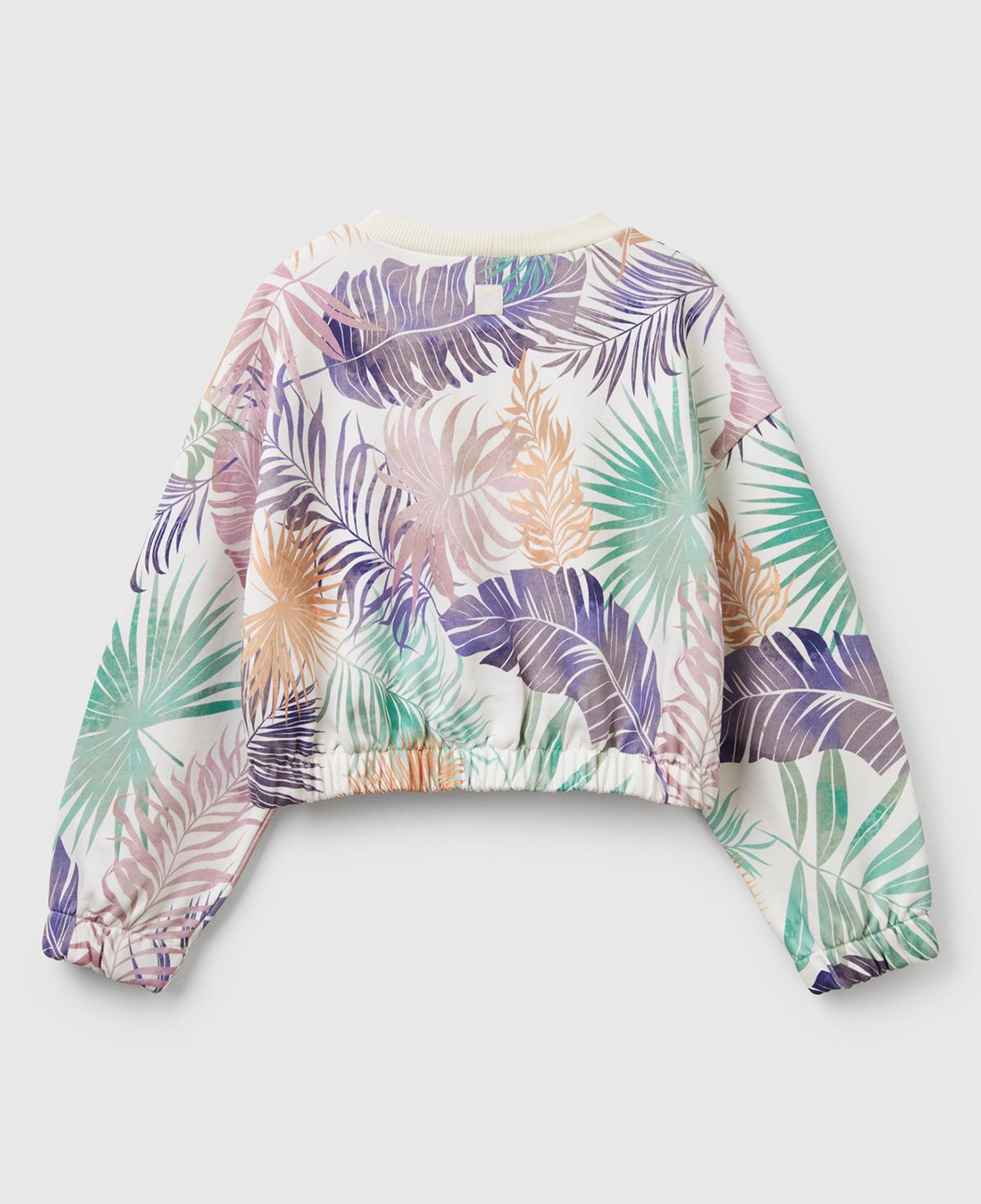 Kız Çocuk Renkli Mix Tamamı Desenli Logo Etiketli Ribanalı Sweatshirt