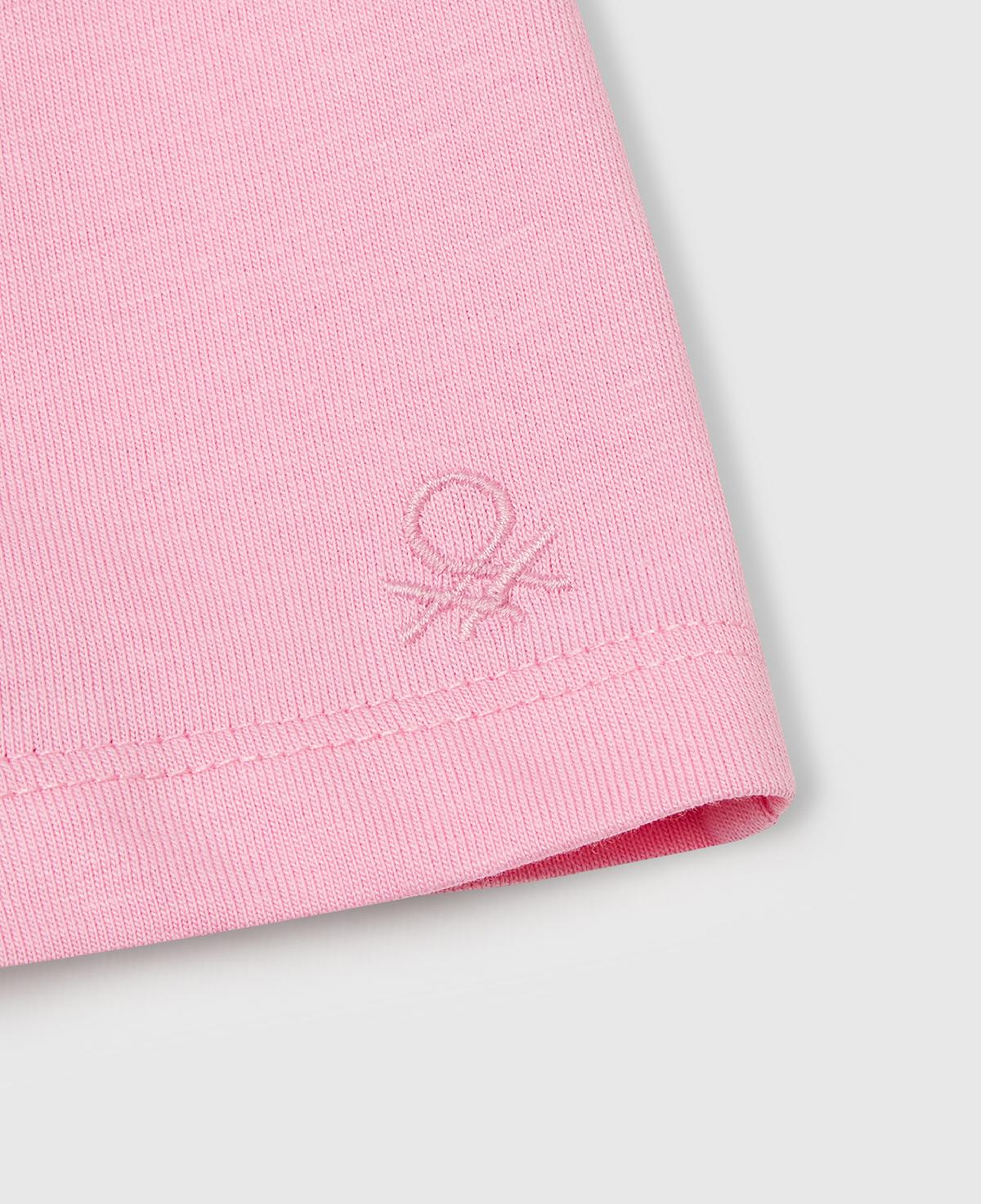 Kız Çocuk Pembe Logo İşlemeli Beli İpli Şort