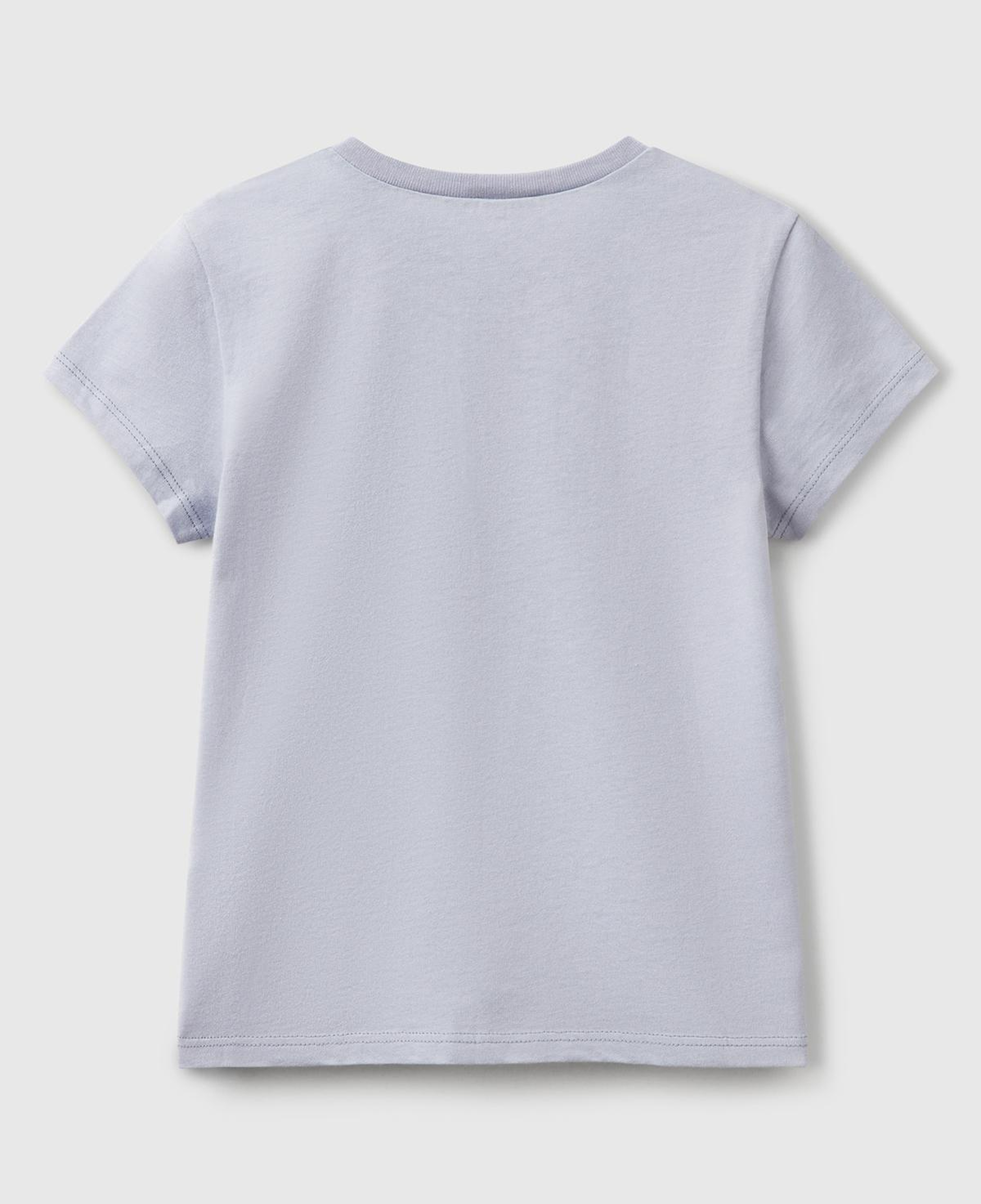 Kız Çocuk Lila Simli Logo Baskılı T-Shirt