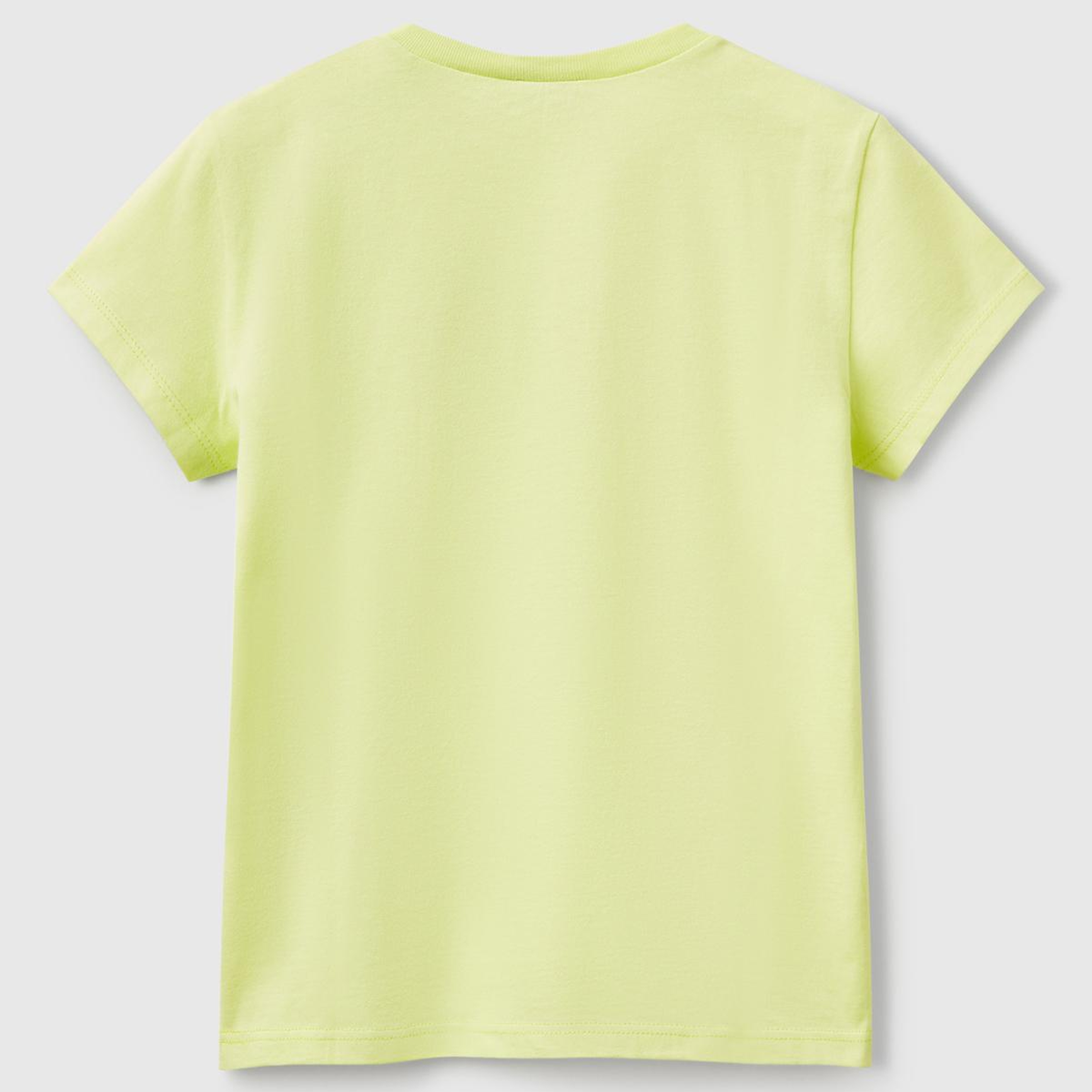 Kız Çocuk Sarı Simli Logo Baskılı T-Shirt