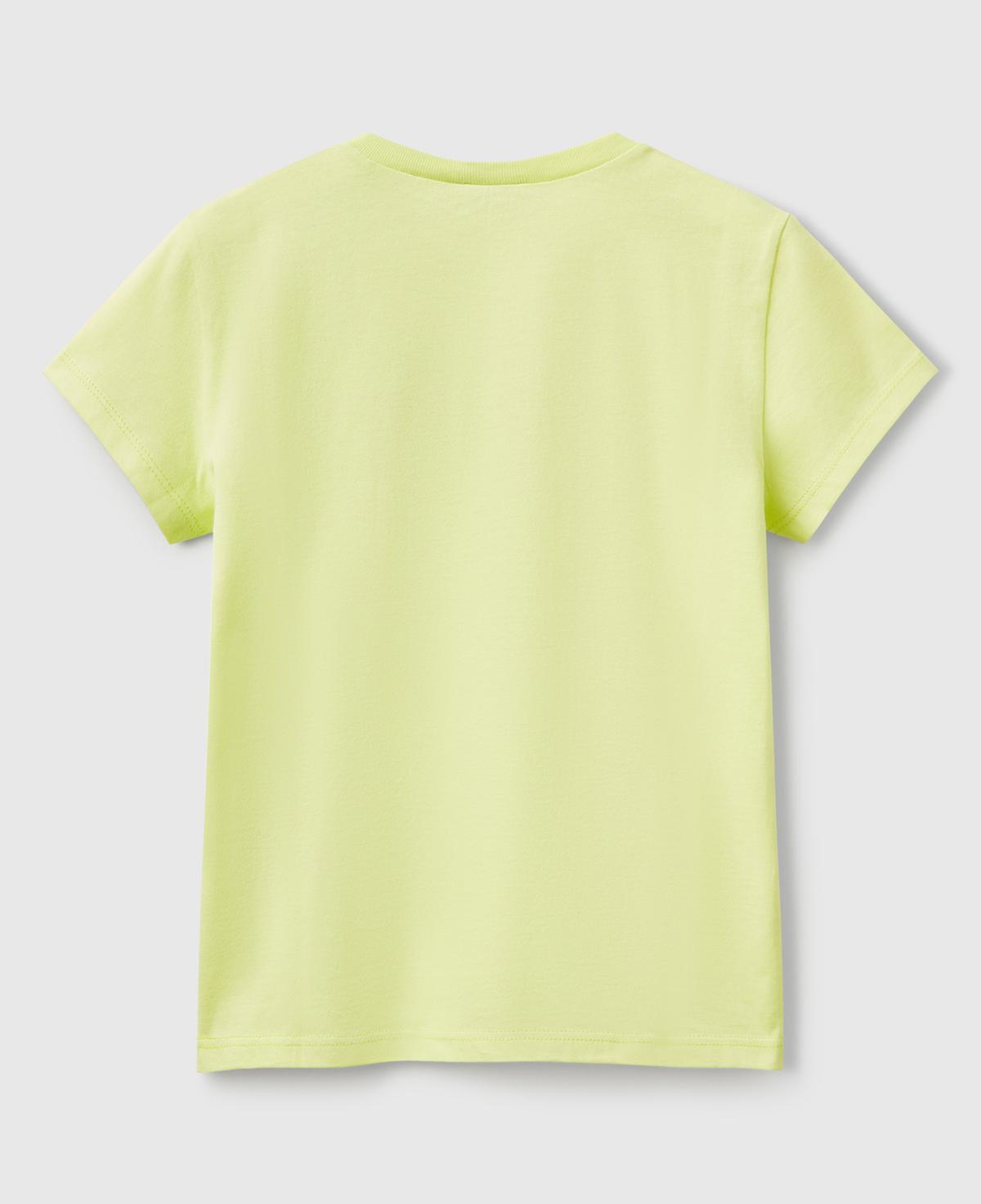Kız Çocuk Sarı Simli Logo Baskılı T-Shirt