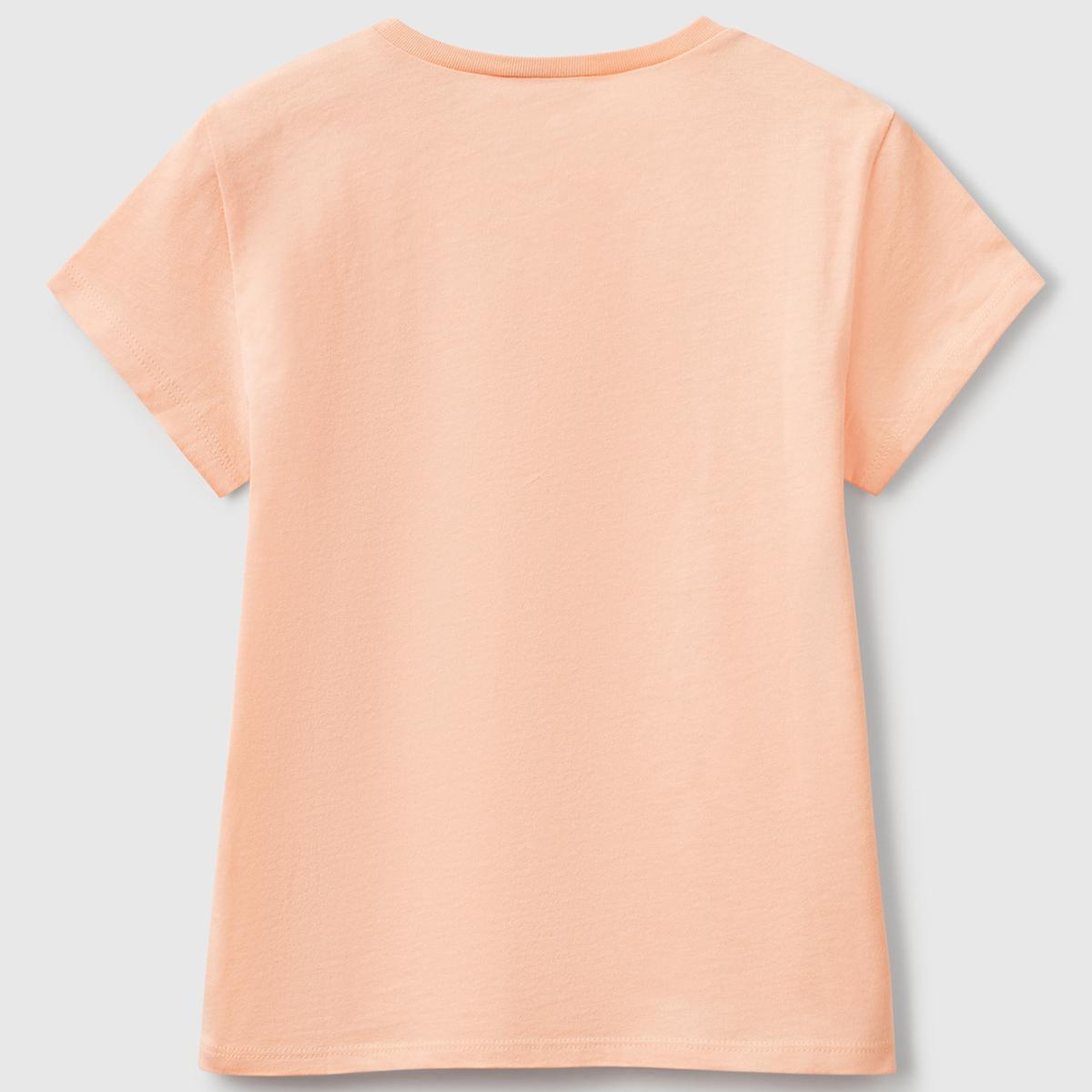 Kız Çocuk Yavruağzı Simli Logo Baskılı T-Shirt