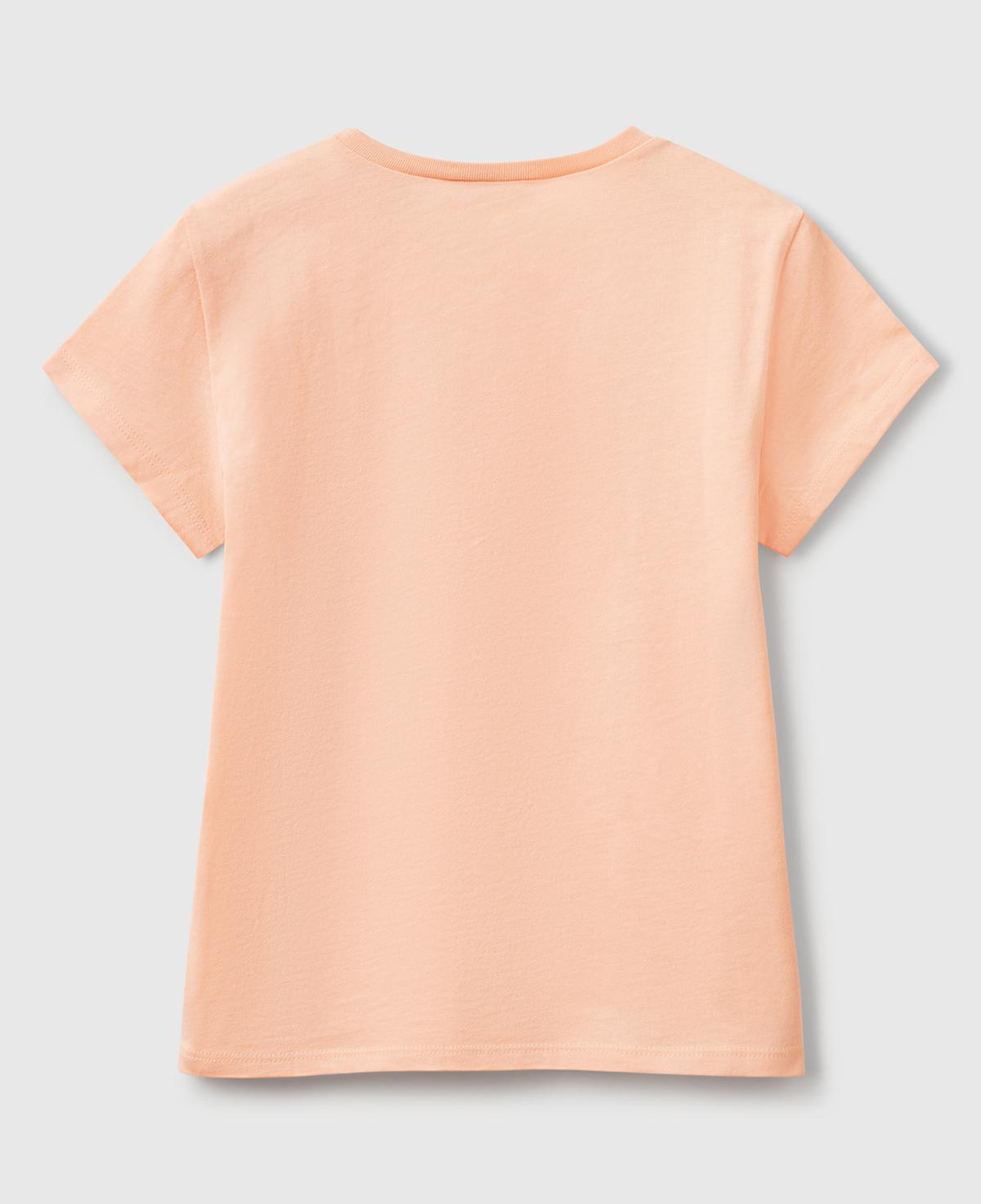 Kız Çocuk Yavruağzı Simli Logo Baskılı T-Shirt