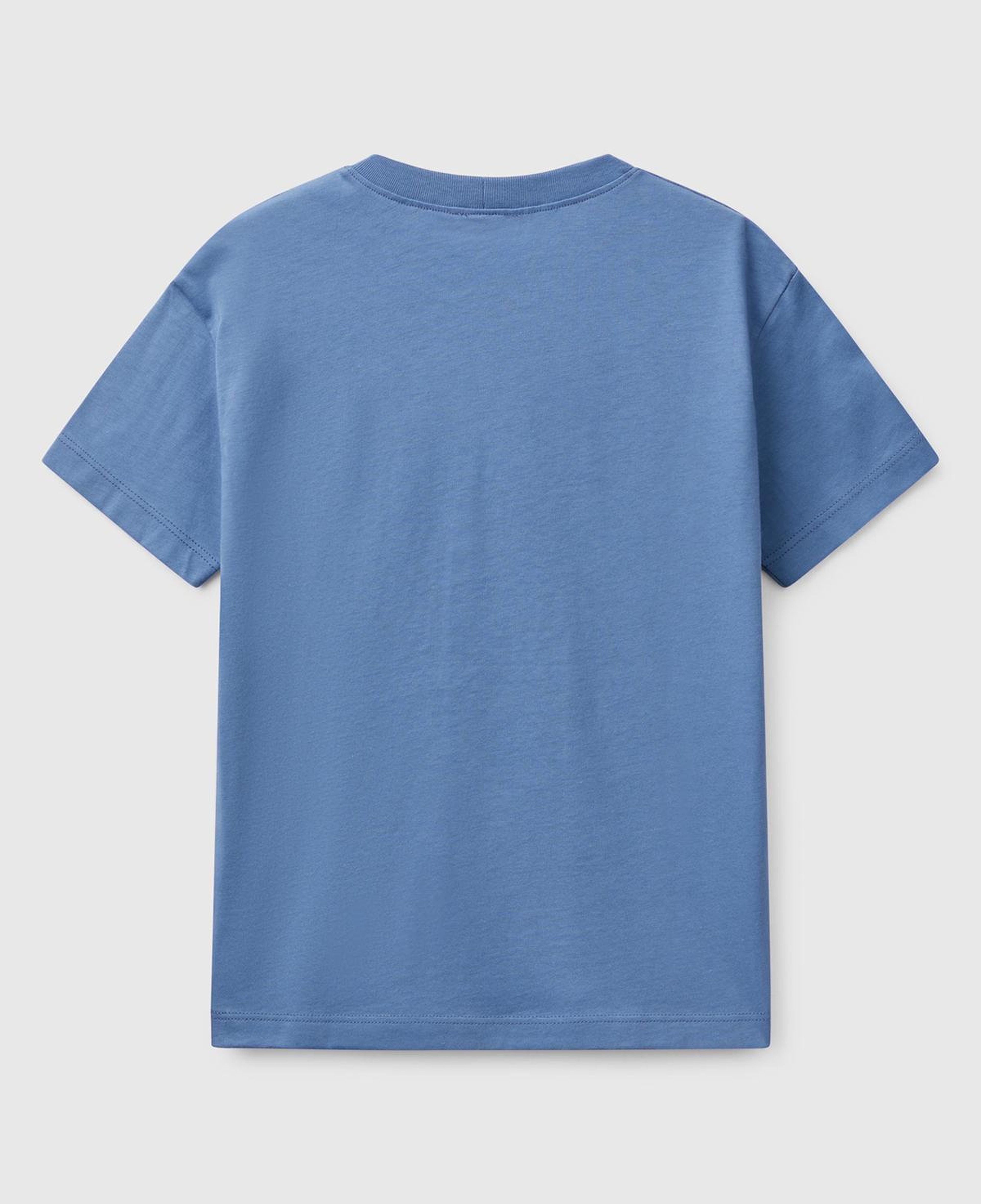 Erkek Çocuk Havacı Mavi Benetton Logo Baskılı T-Shirt