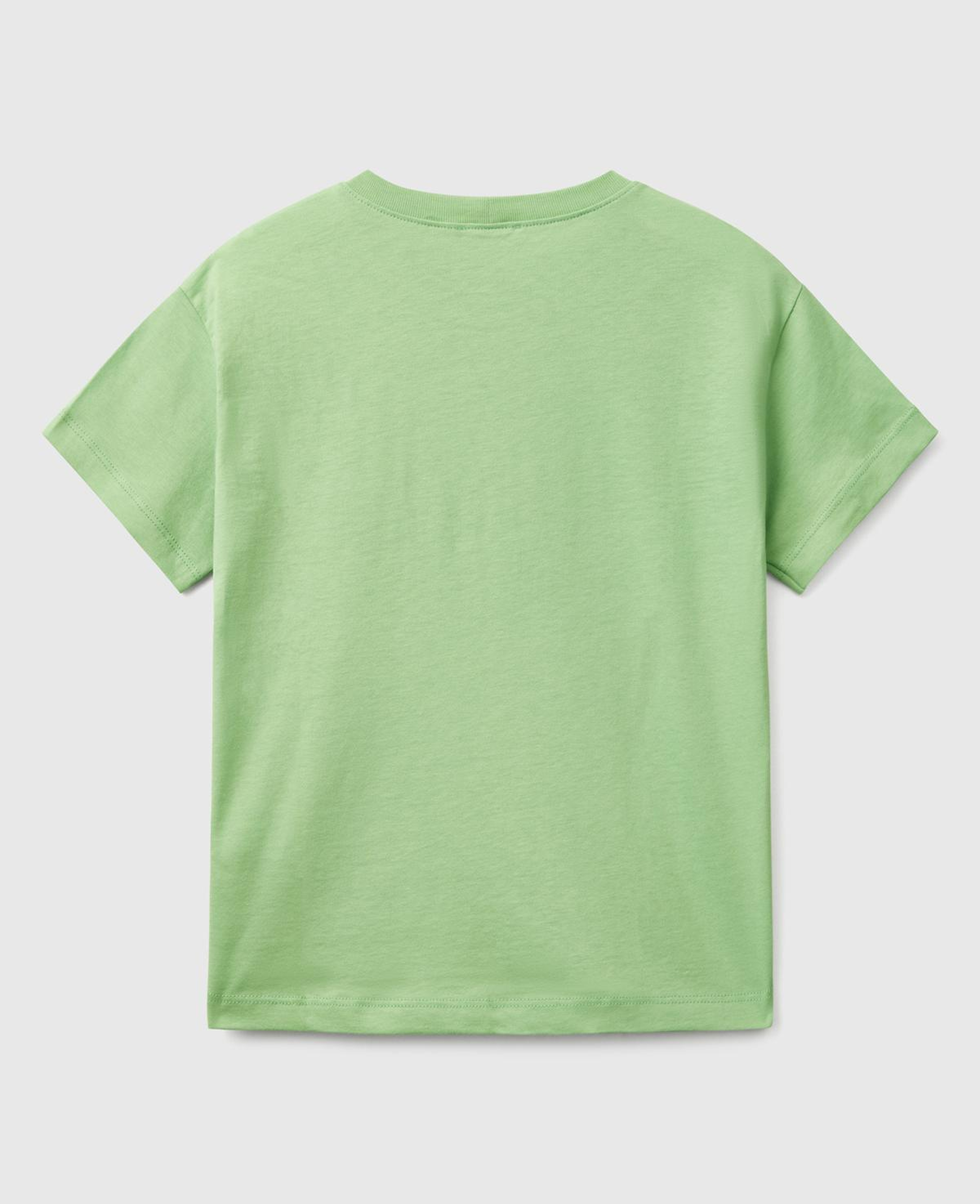 Erkek Çocuk Fıstık Yeşili Benetton Logo Baskılı T-Shirt