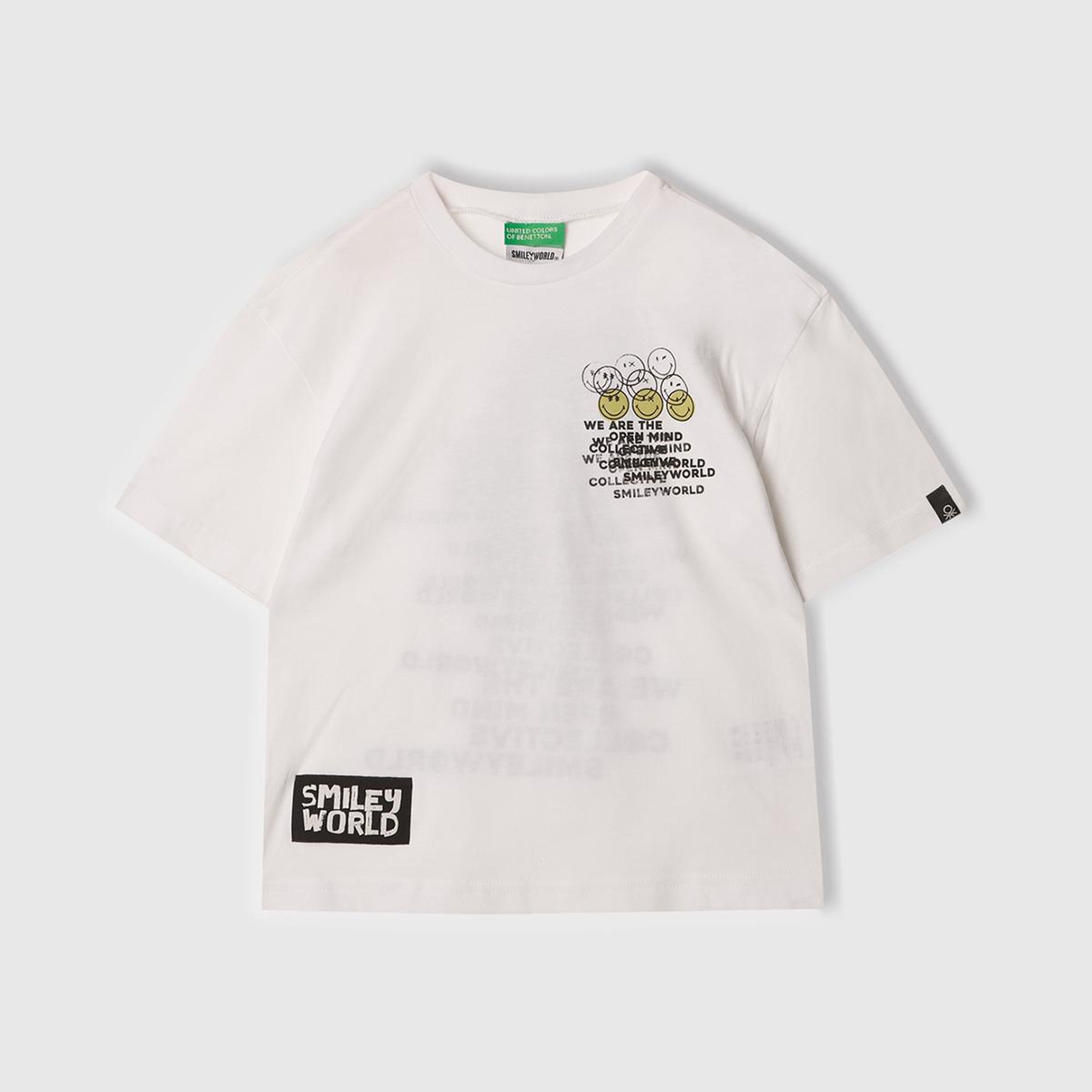 Erkek Çocuk Beyaz Smiley World Baskılı Logo Etiketli T-Shirt