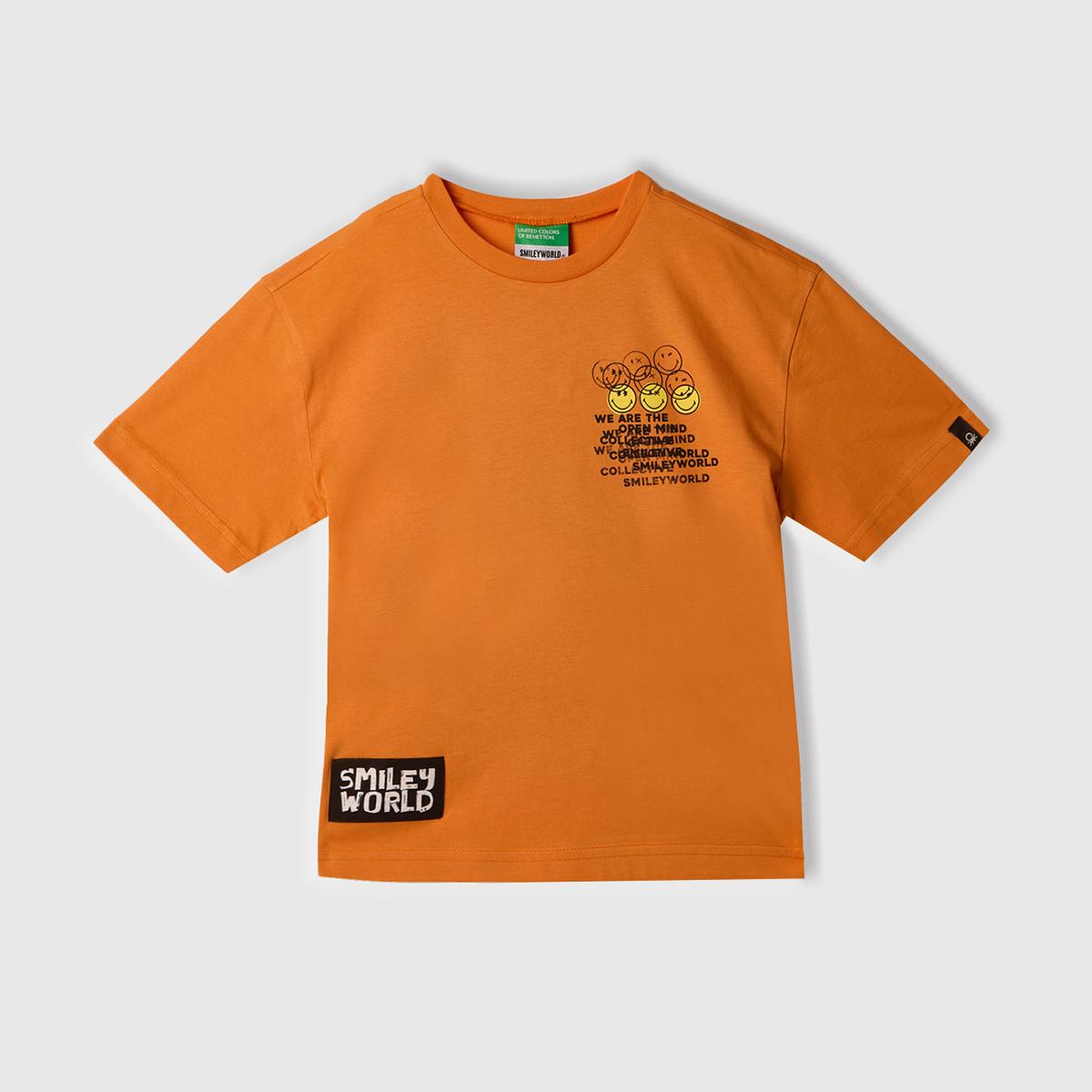 Erkek Çocuk Turuncu Smiley World Baskılı Logo Etiketli T-Shirt