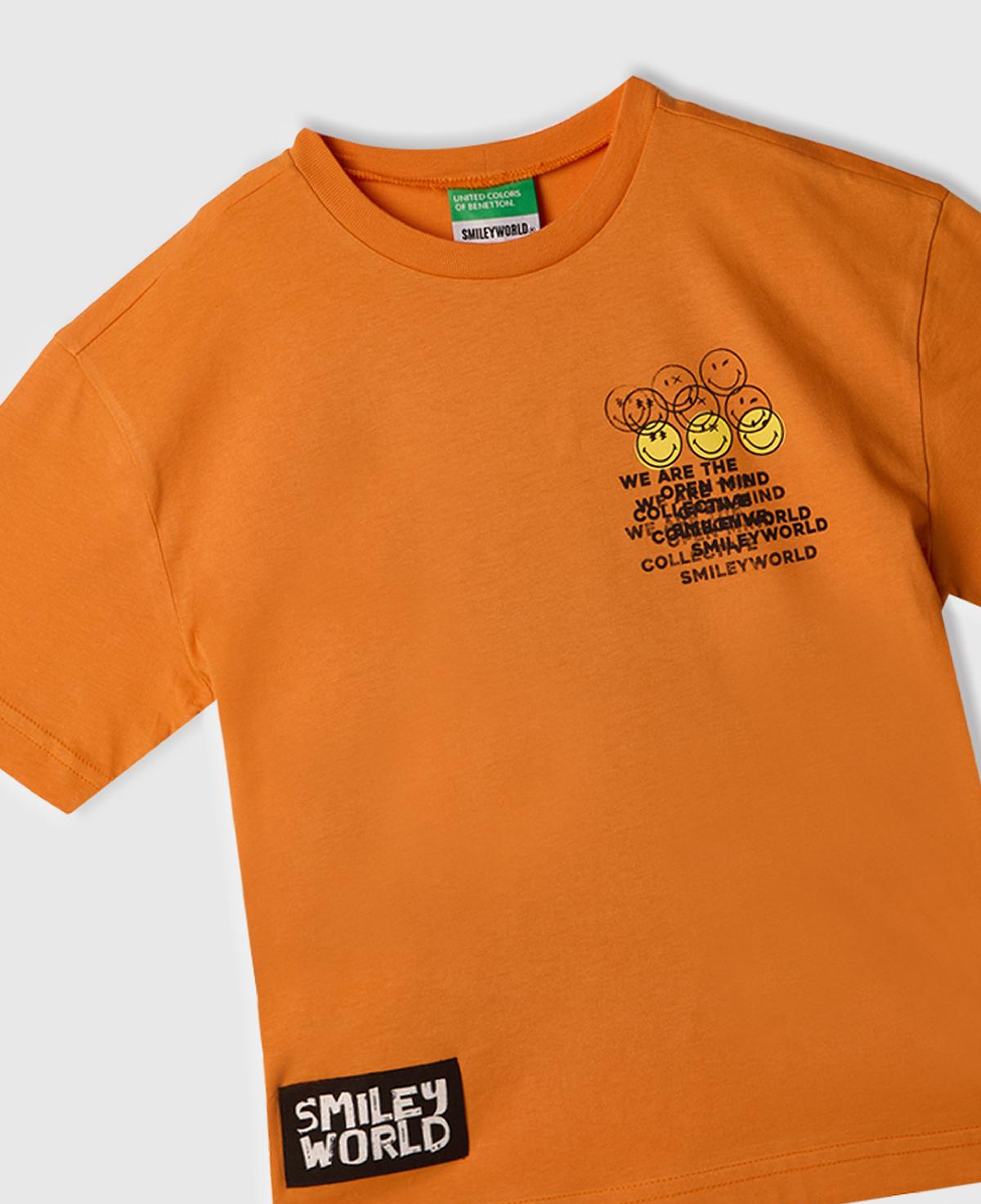 Erkek Çocuk Turuncu Smiley World Baskılı Logo Etiketli T-Shirt