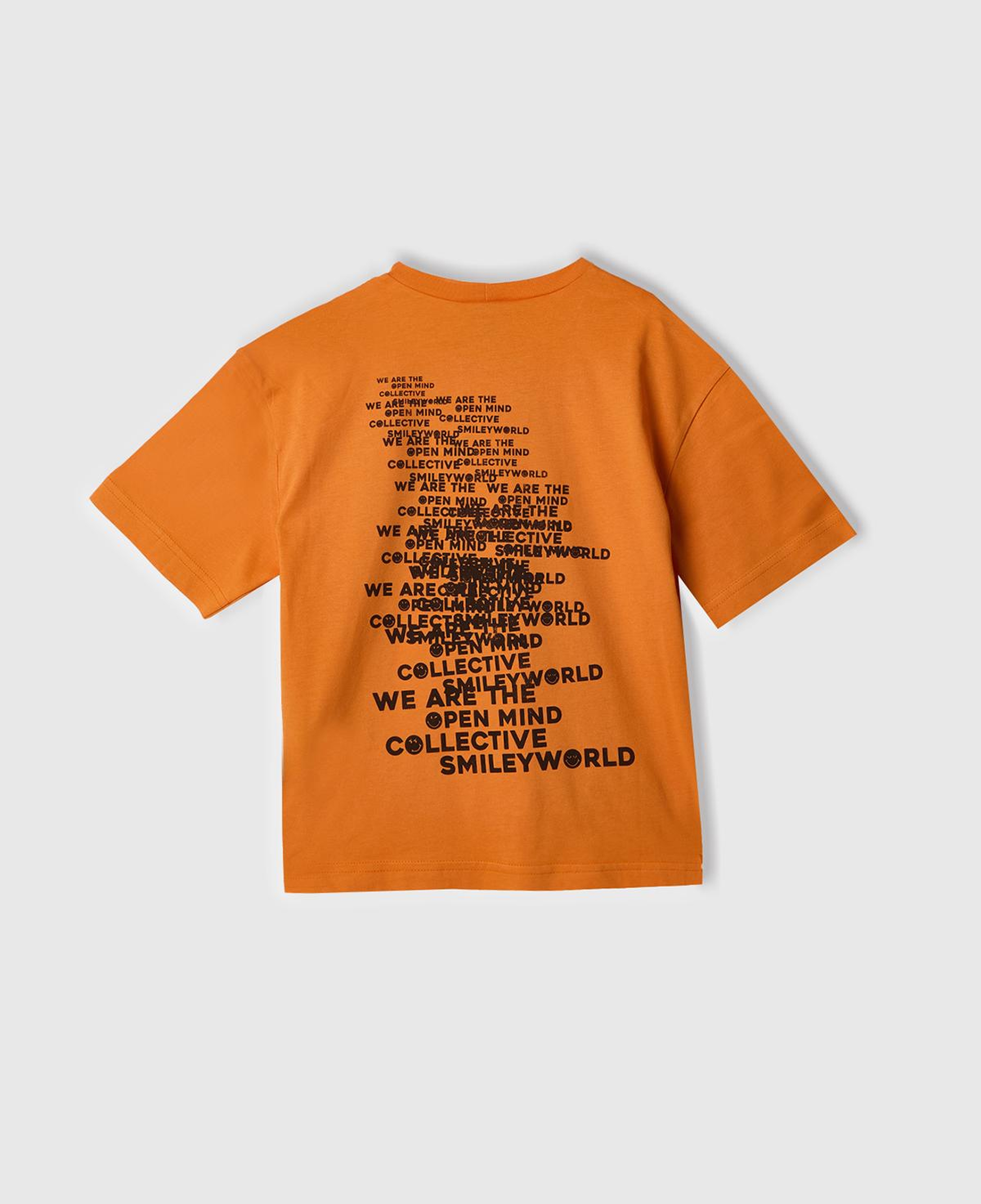 Erkek Çocuk Turuncu Smiley World Baskılı Logo Etiketli T-Shirt