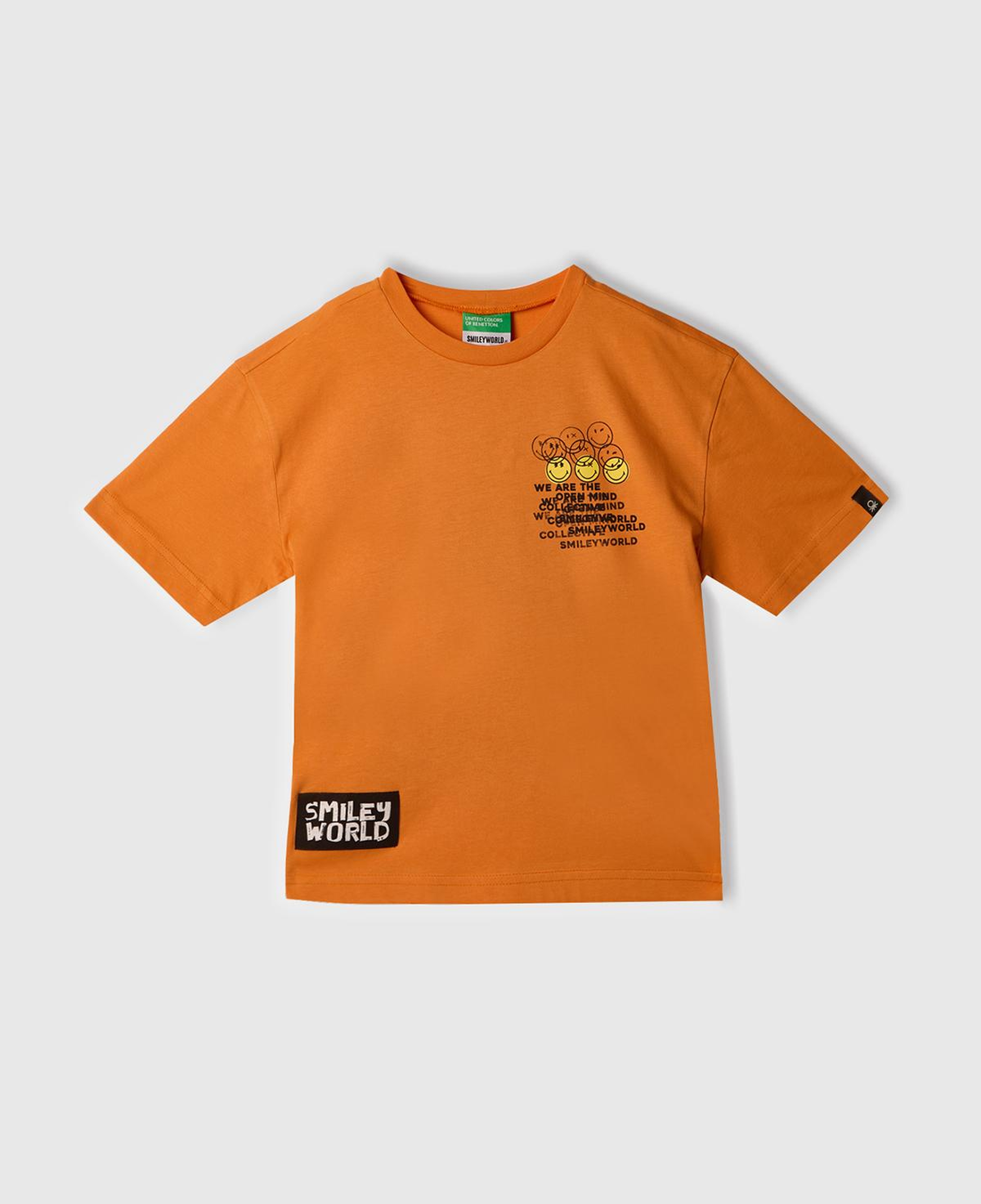 Erkek Çocuk Turuncu Smiley World Baskılı Logo Etiketli T-Shirt