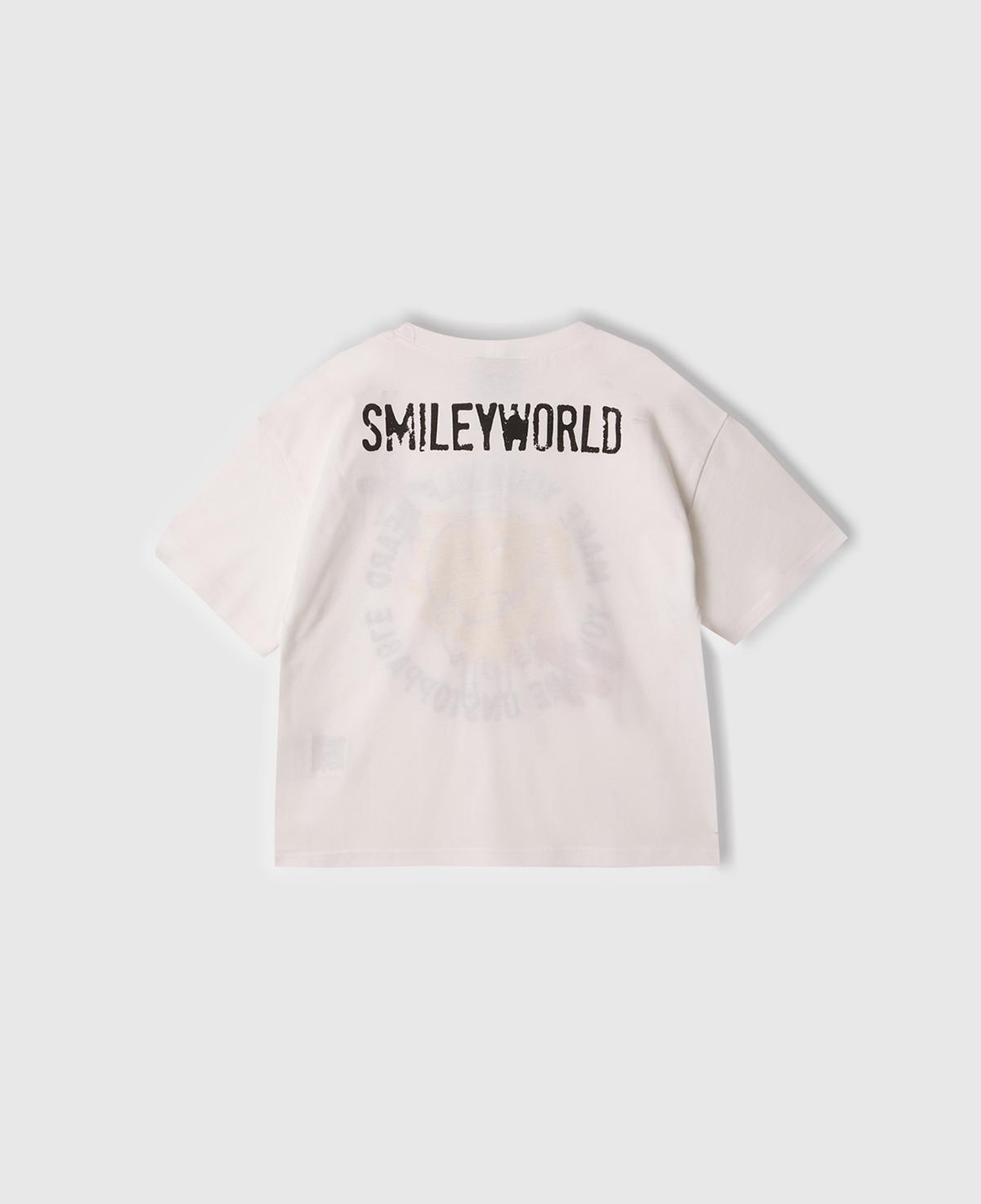 Kız Çocuk Beyaz Smiley World Baskılı Logo Etiketli T-Shirt