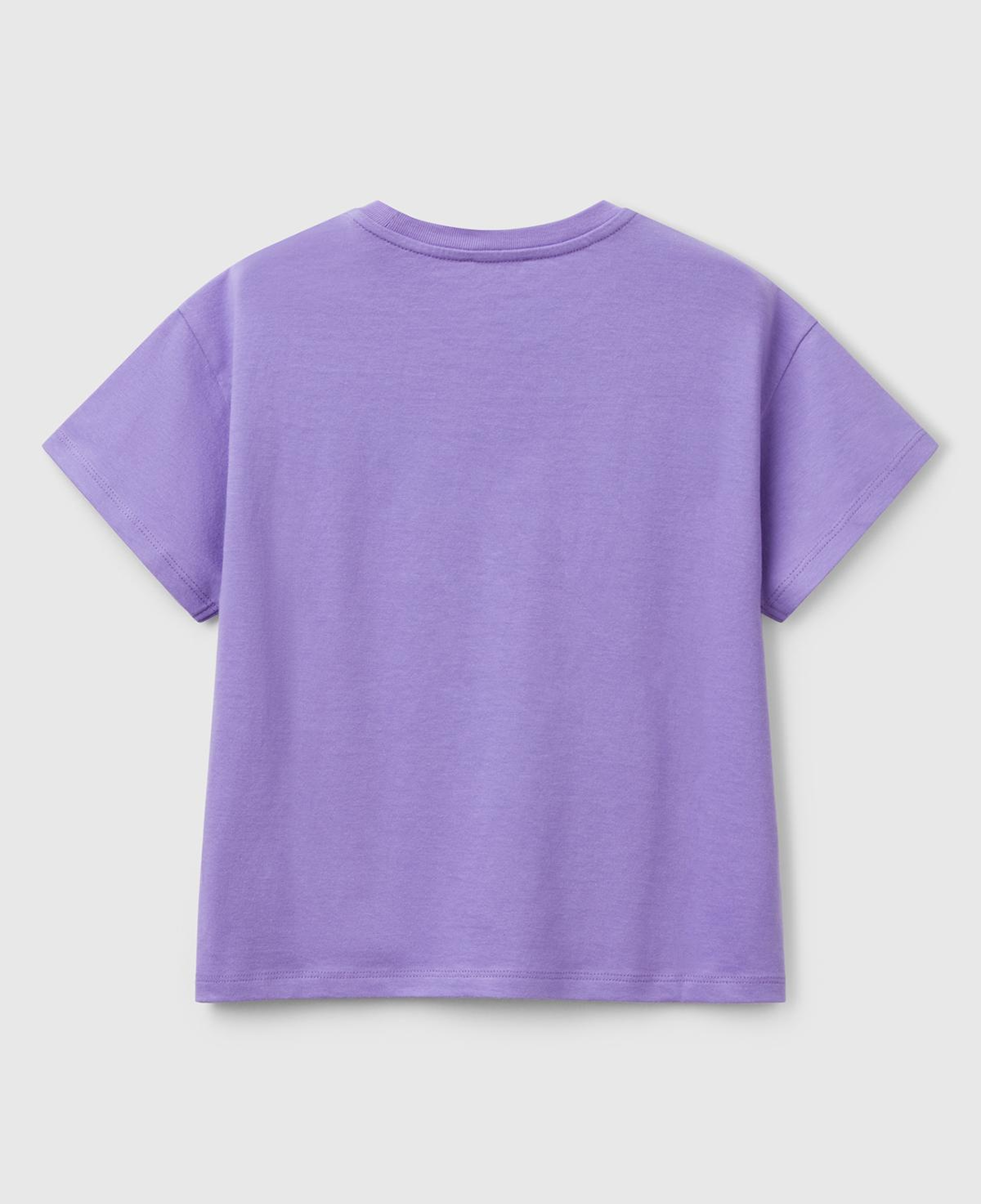 Kız Çocuk Mor Önü Payet İşlemeli Baskılı T-Shirt